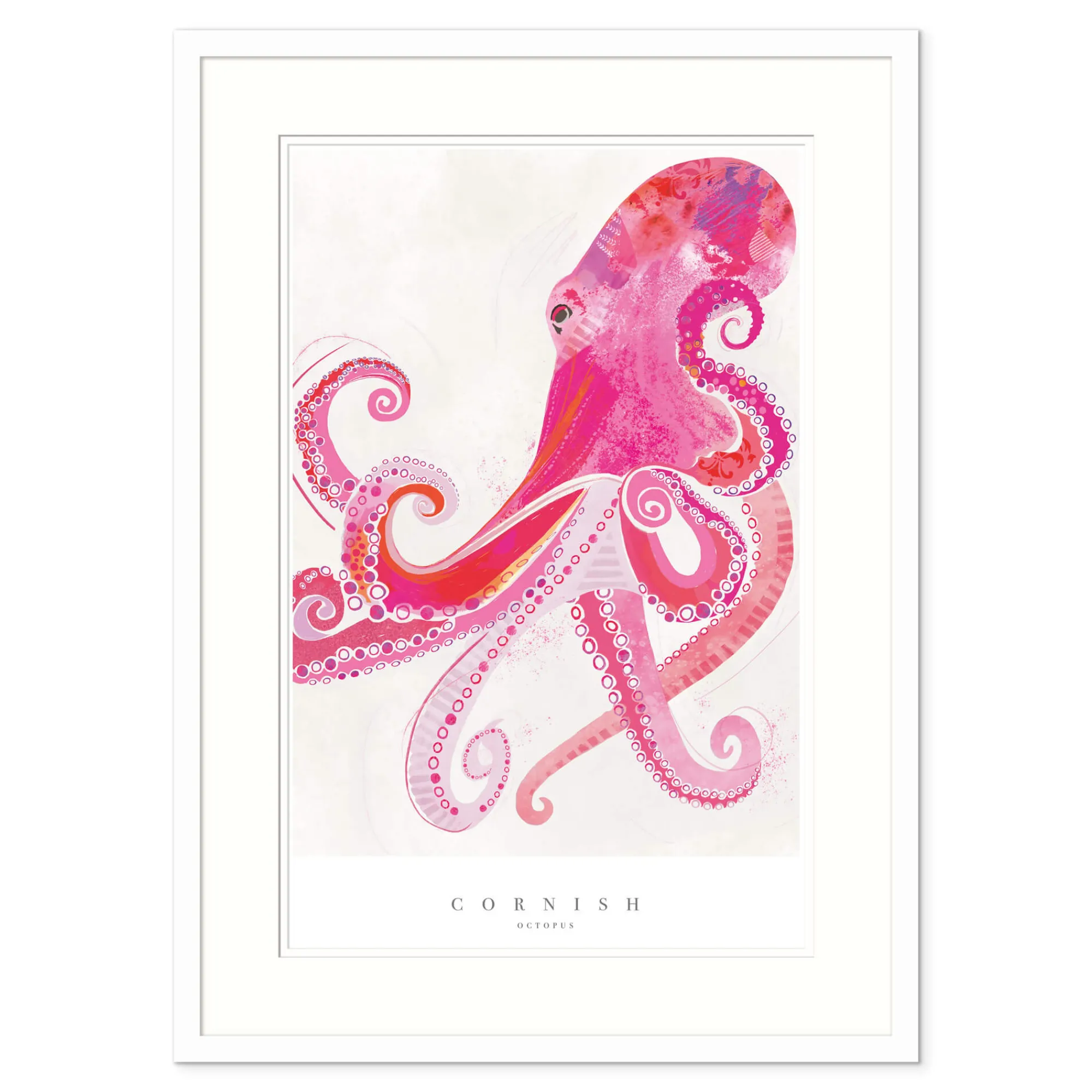 Sea Creatures|Coastal Scenes*Whistlefish Cornish Octopus Large Framed Print