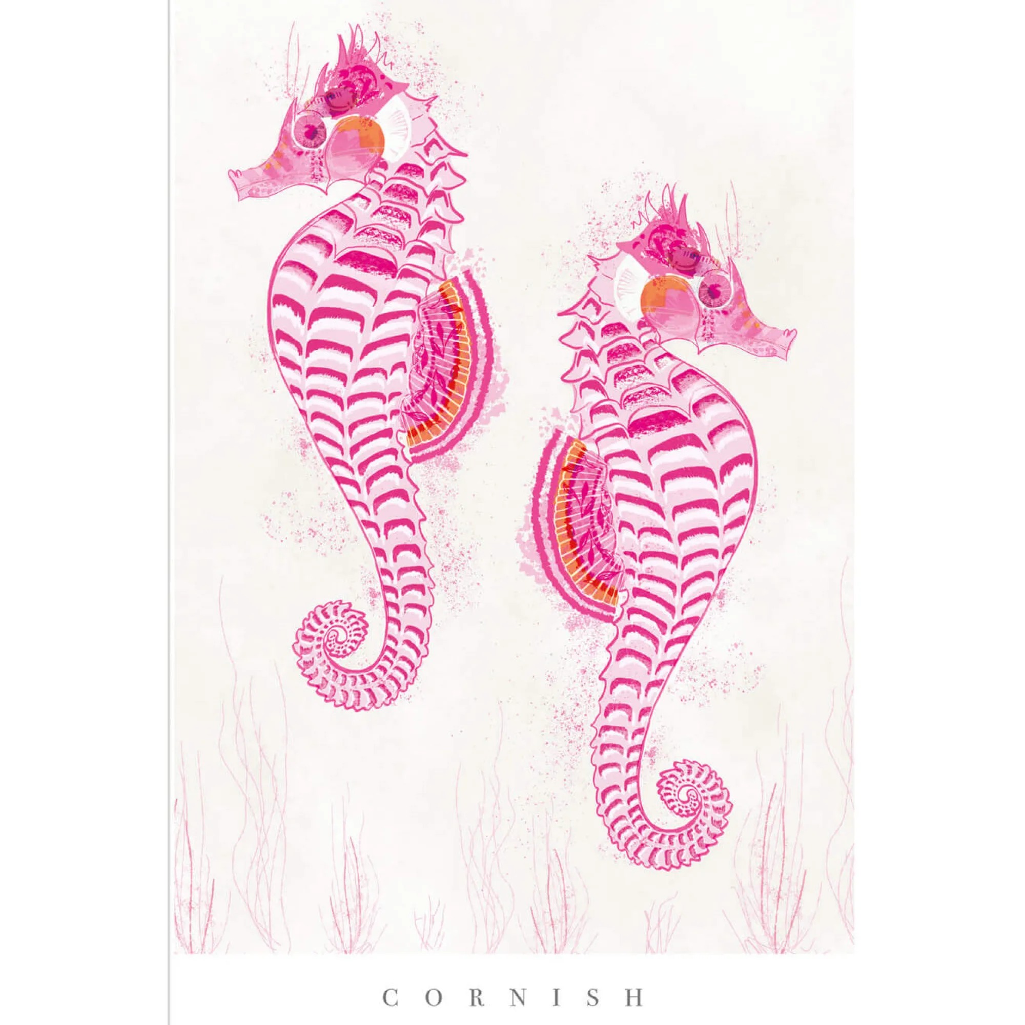 Sea Creatures|Unframed Prints*Whistlefish Cornish Seahorses Large Art Print