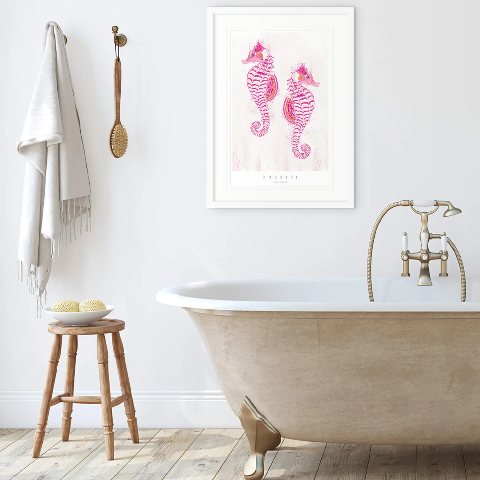 Sea Creatures|Unframed Prints*Whistlefish Cornish Seahorses Large Art Print