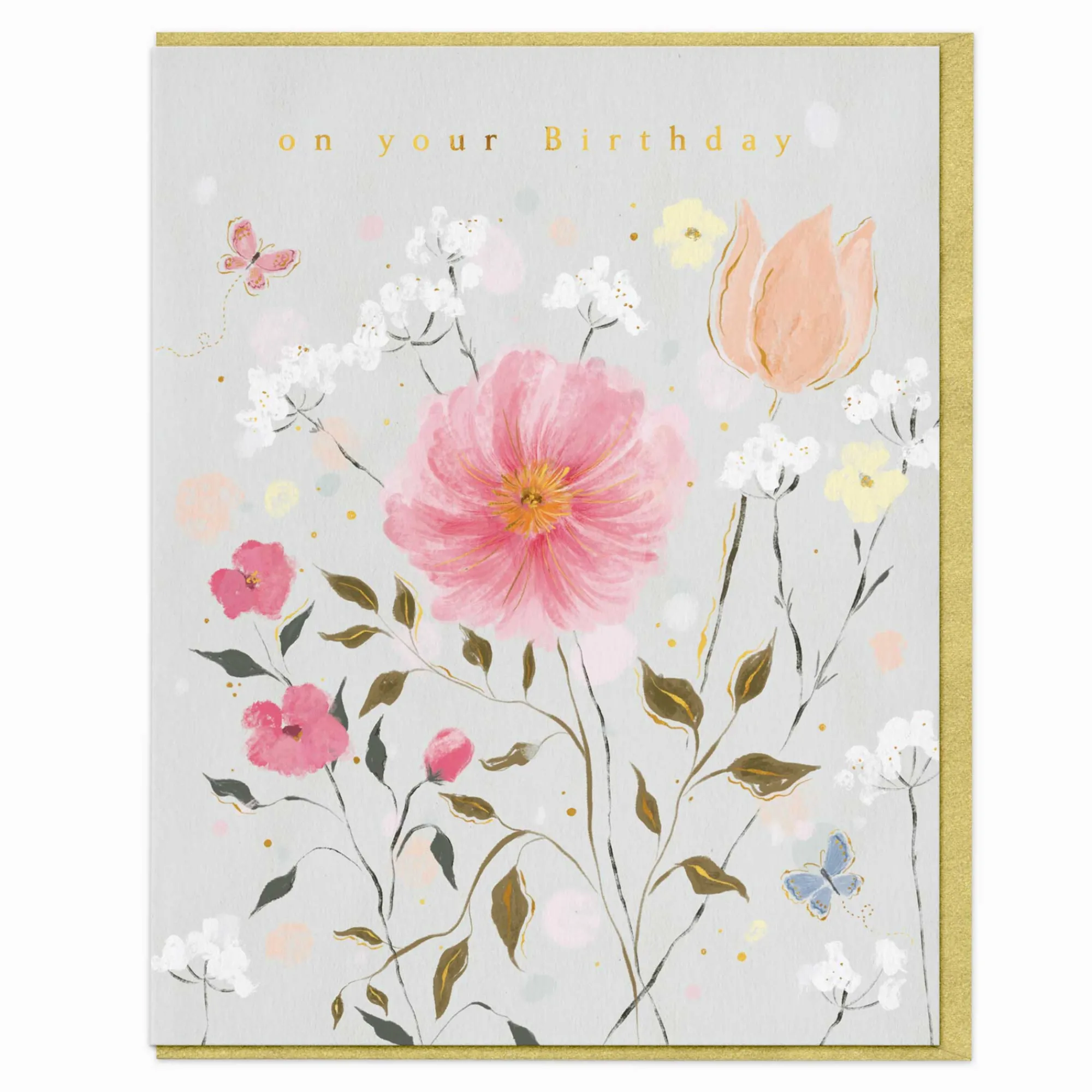 Birthday|For Her*Whistlefish Cosmos & Tulip Birthday Card