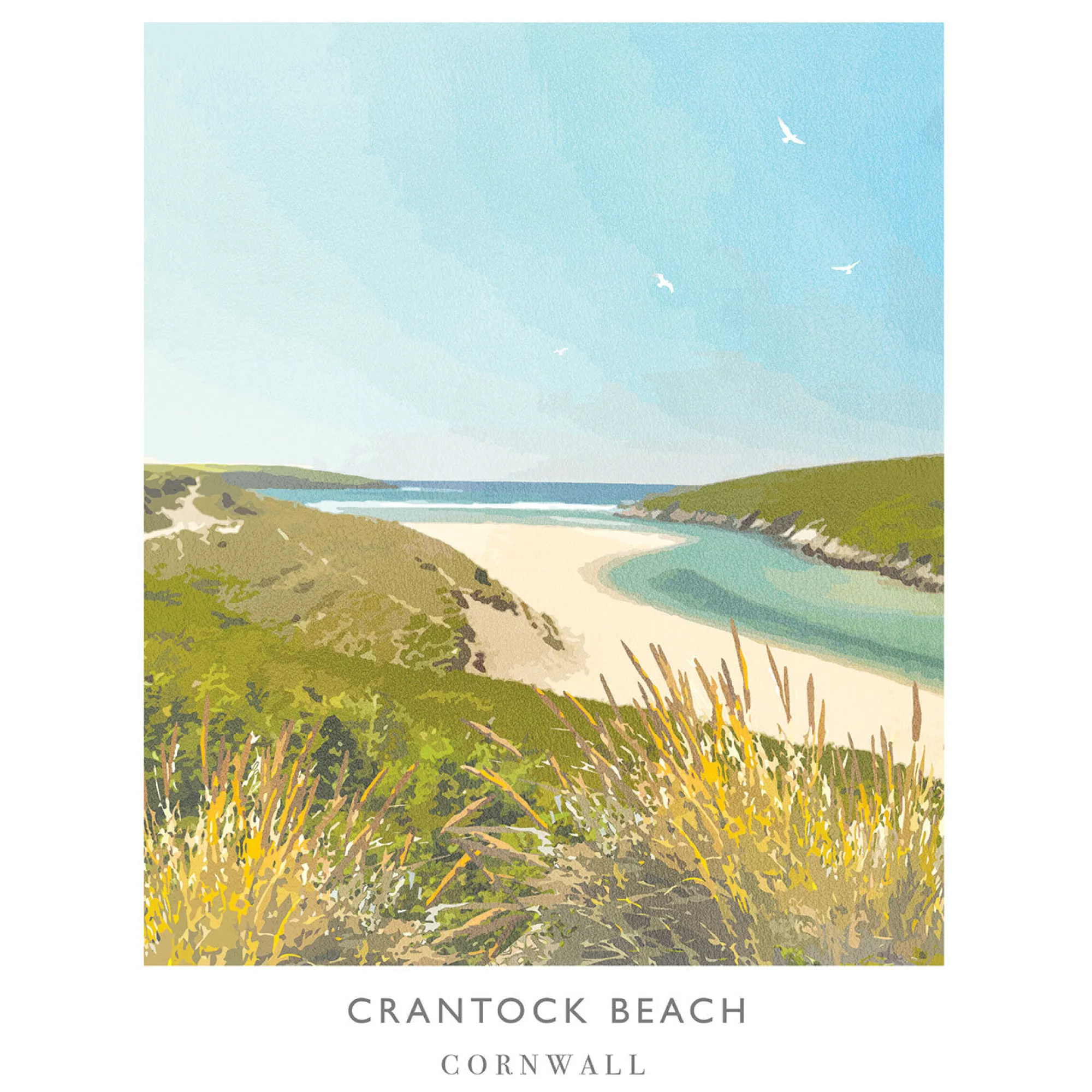 Unframed Prints*Whistlefish Crantock Art Print