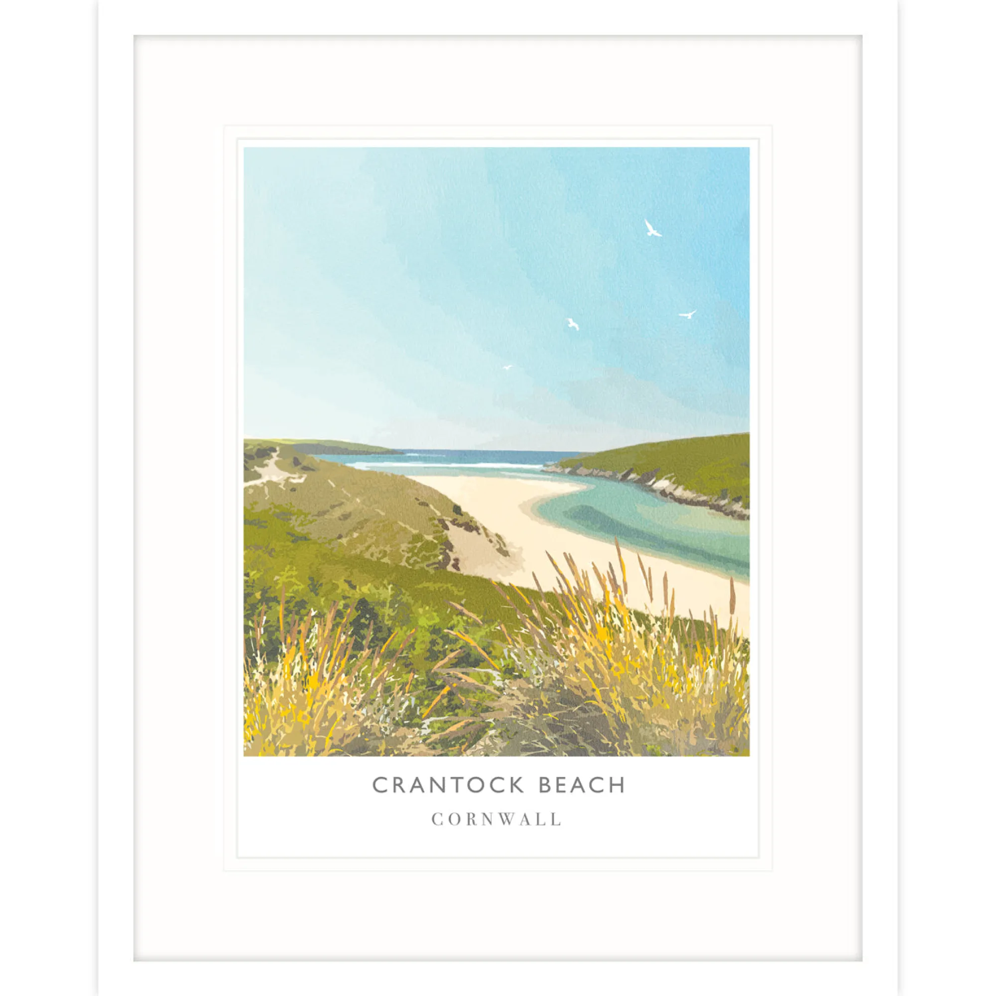 Cornwall|Travel*Whistlefish Crantock Beach Framed Print