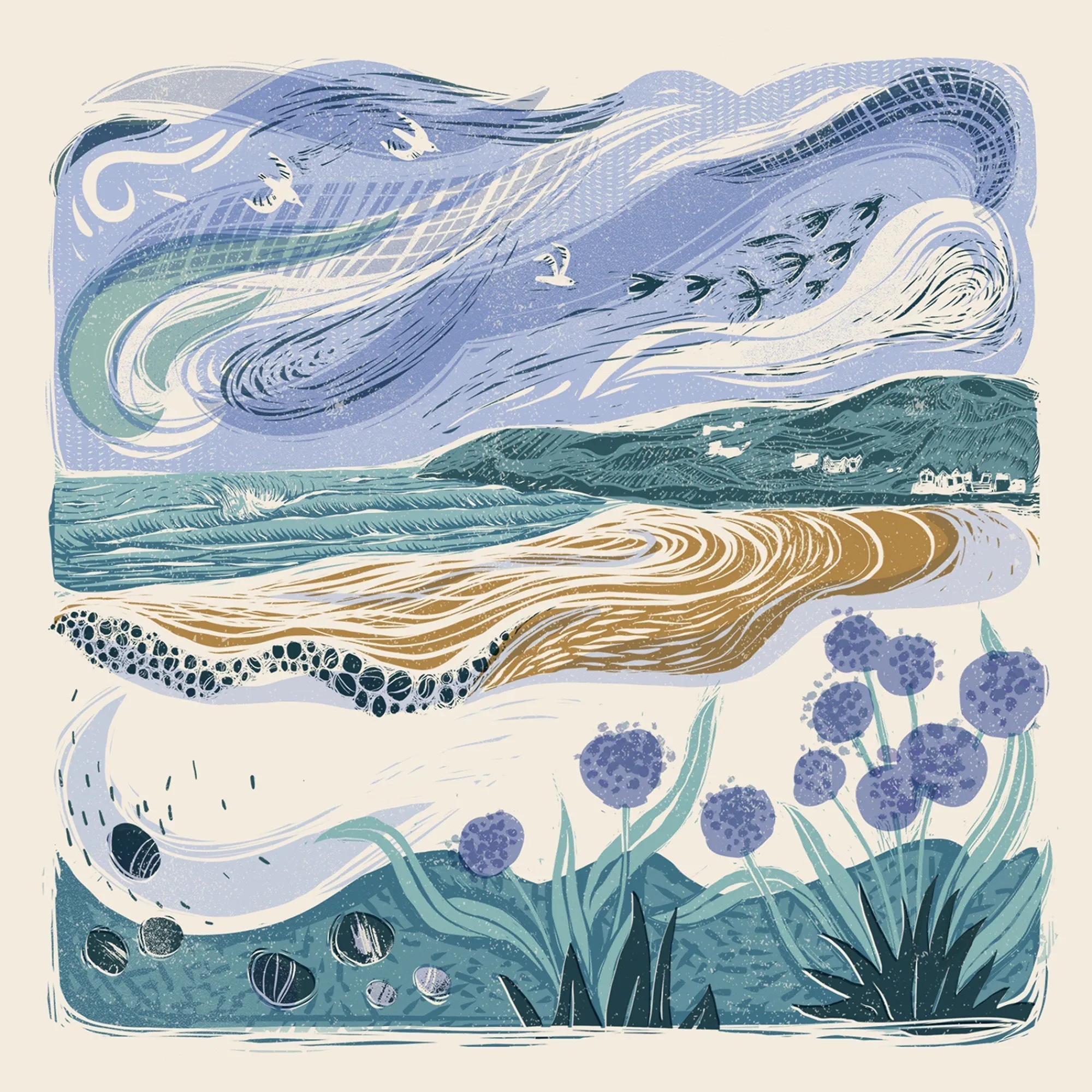 Unframed Prints*Whistlefish Croyde Summer Art Print