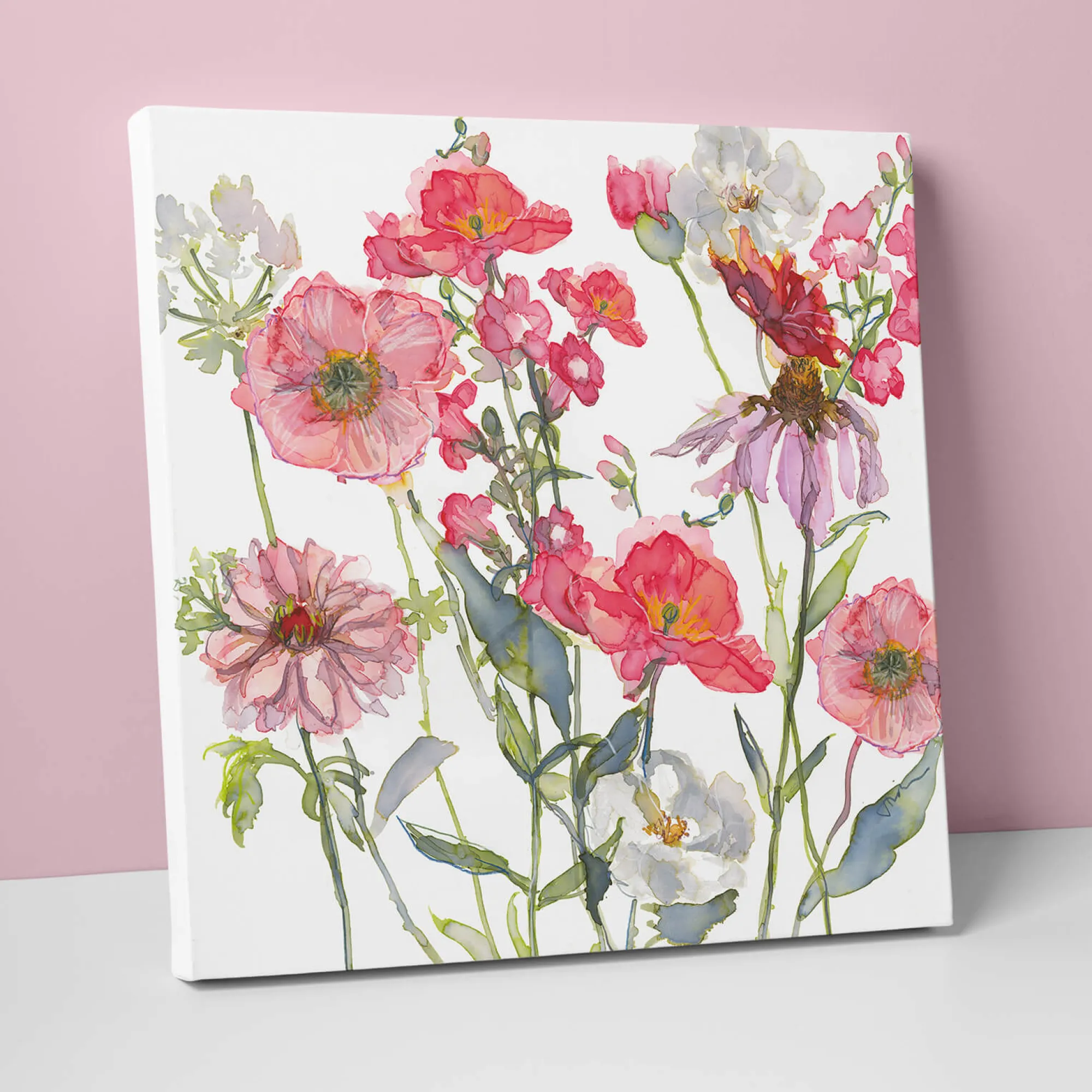 Floral & Flowers|Canvas*Whistlefish Dahlia, Pensleman & Echinacea Canvas