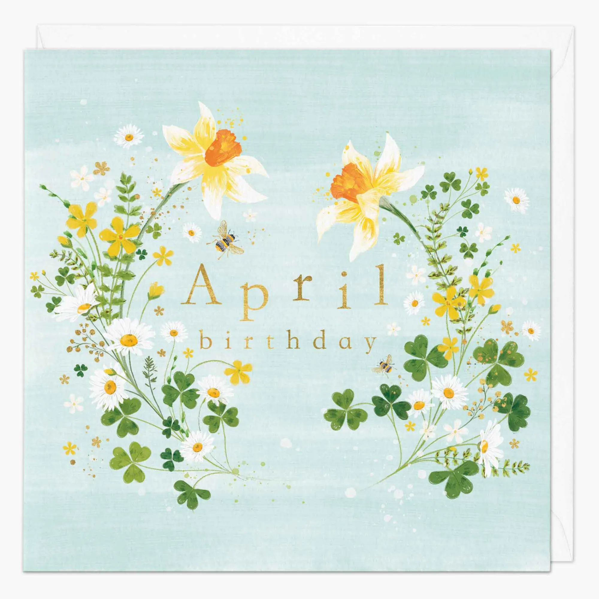 Easter|Birthday*Whistlefish Daisies & Daffodils April Birthday Card
