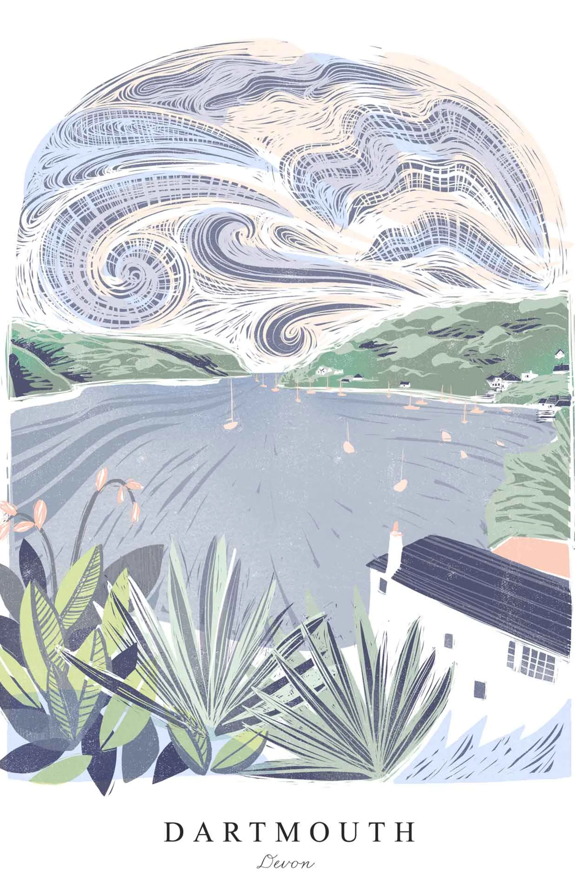 Unframed Prints*Whistlefish Dartmouth Lino Large Art Print