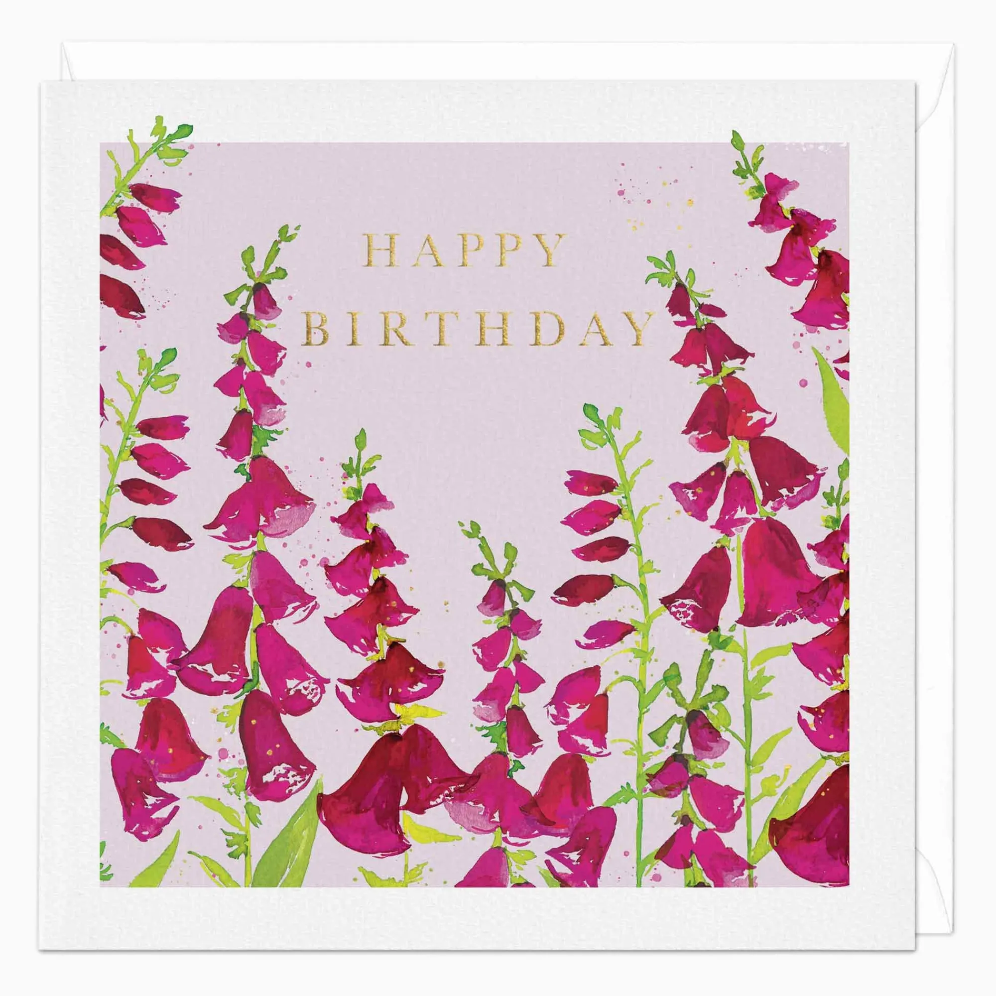 Birthday|For Her*Whistlefish Deep Pink Foxglove Birthday Card