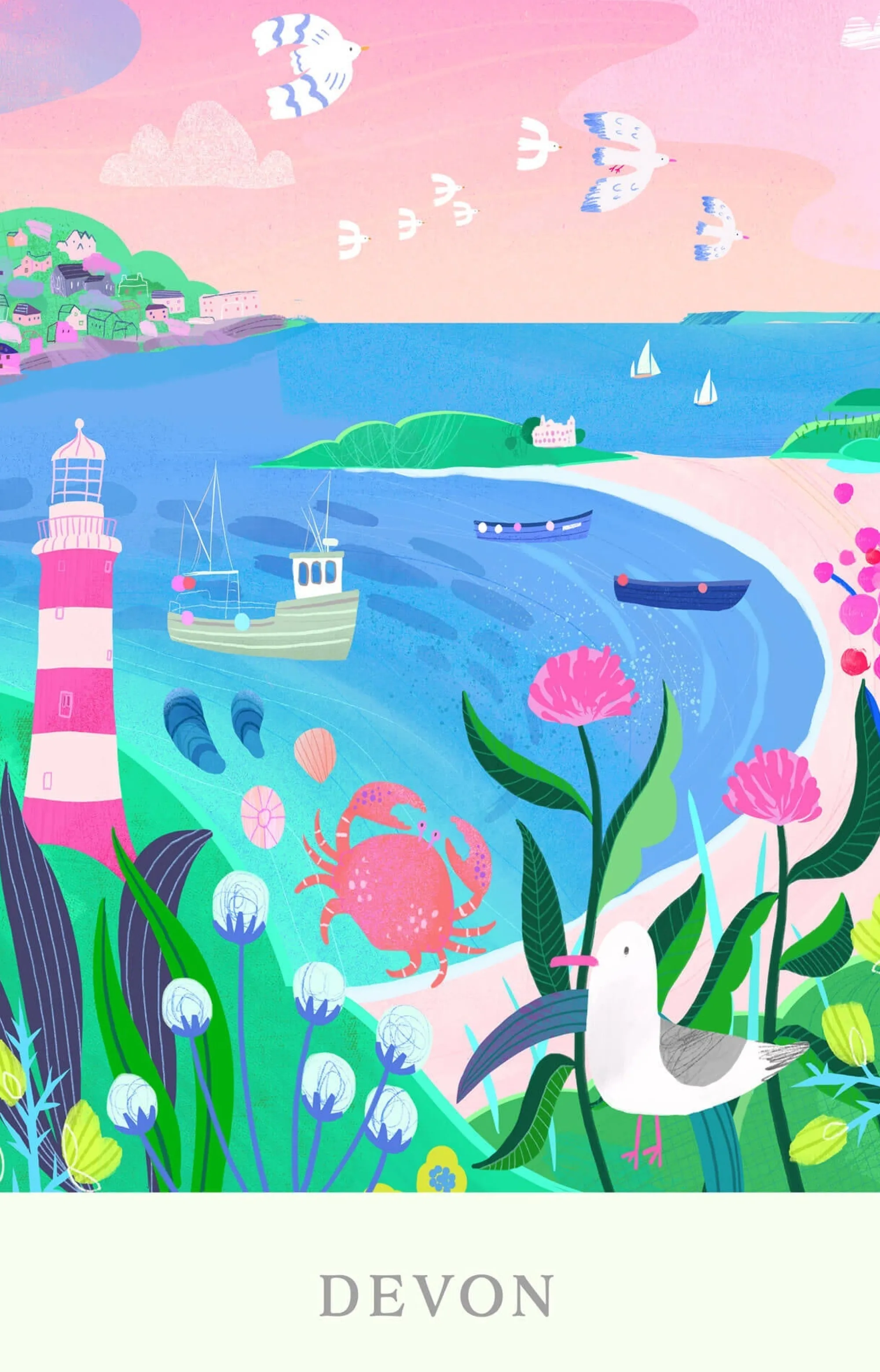 Unframed Prints*Whistlefish Devon Brights Small Art Print