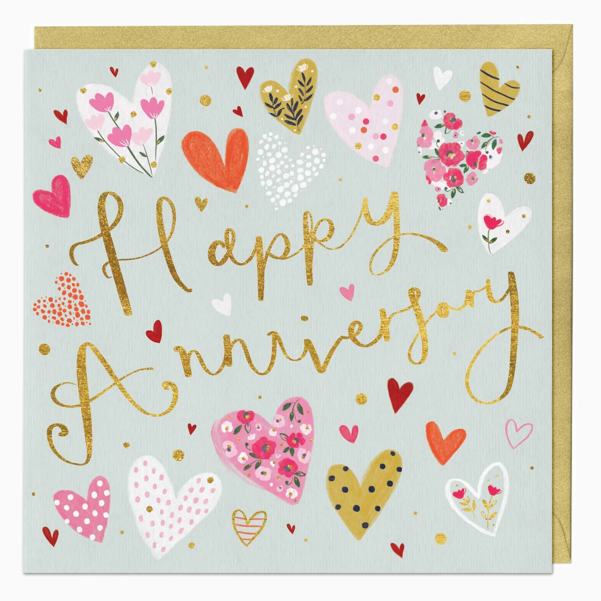 Anniversary*Whistlefish Ditsy Floral Heart Anniversary Card