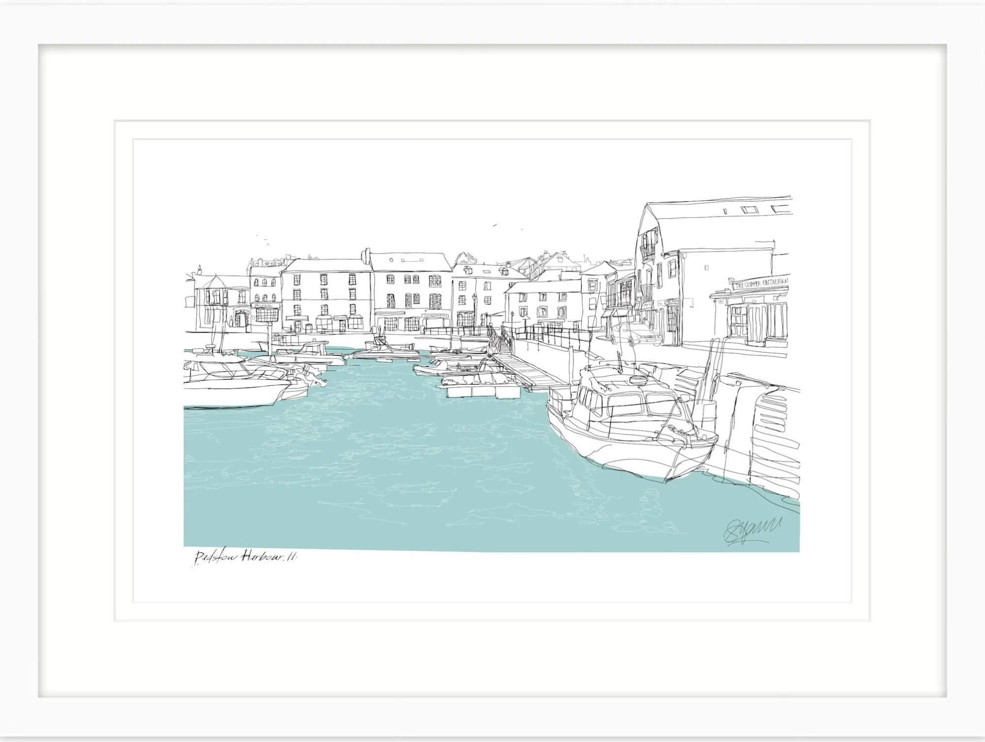Padstow|Cornwall*Whistlefish Docked Boats At Padstow Framed Print
