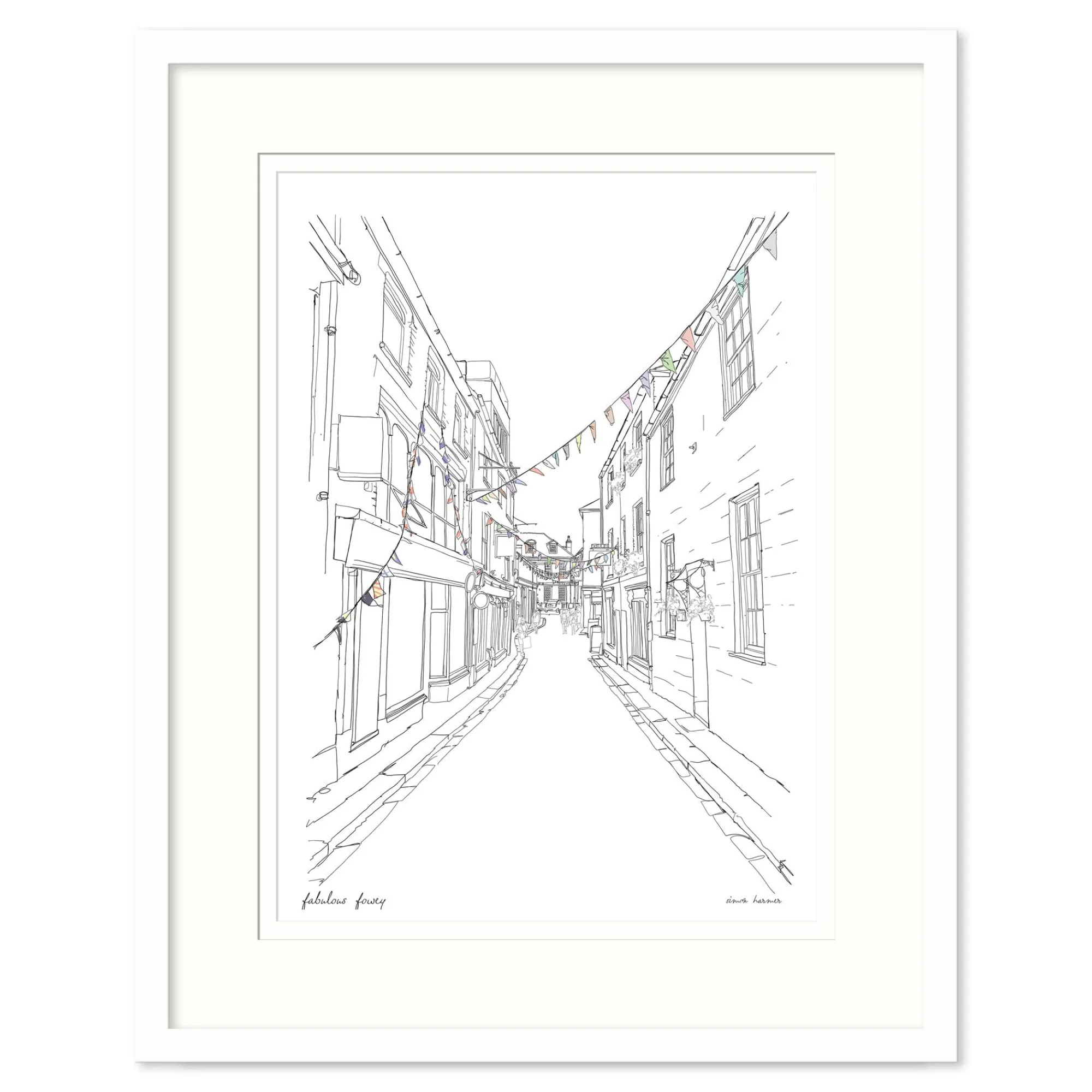 Fowey|Cornwall*Whistlefish Fabulous Fowey Small Framed Print
