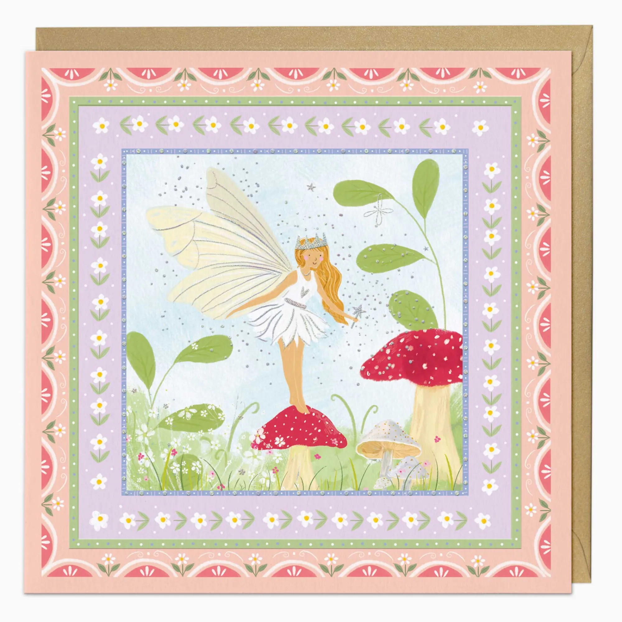 Birthday|For Children*Whistlefish Fairy Floral Border Art Card