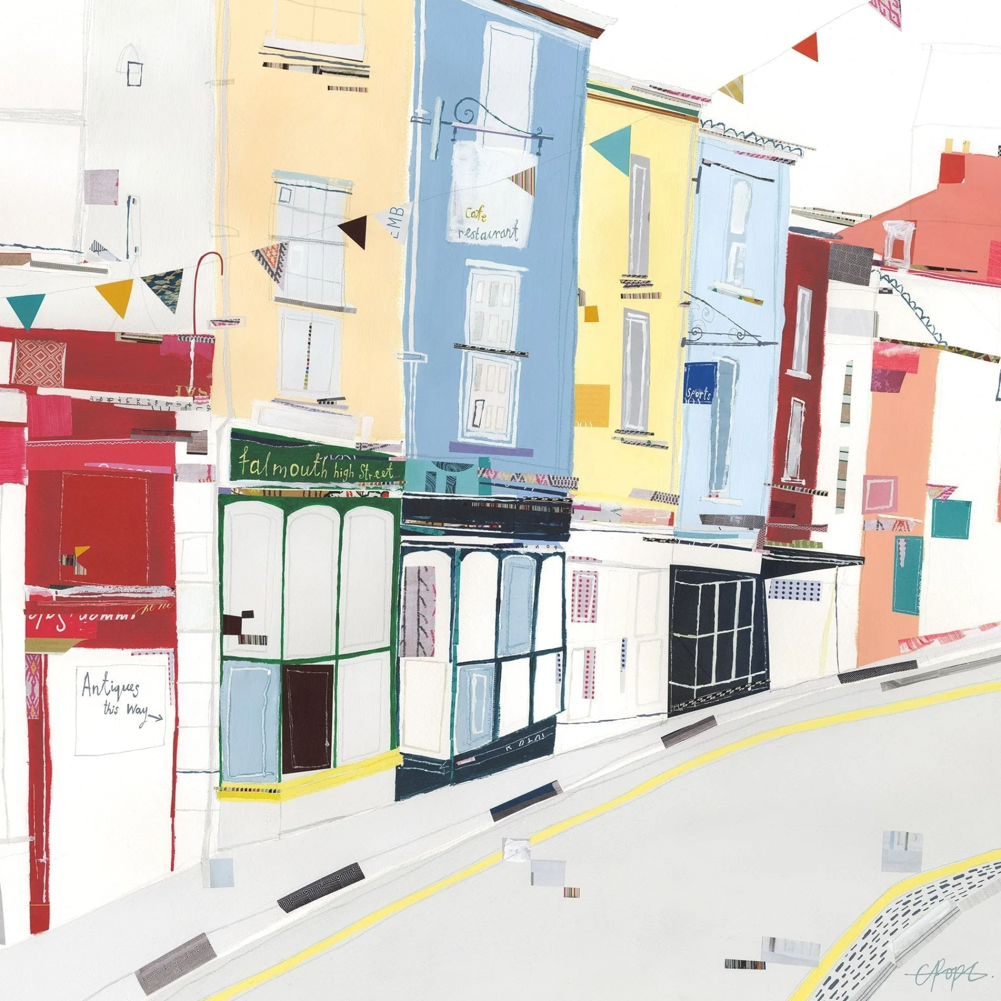 Unframed Prints*Whistlefish Falmouth High Street Large Art Print
