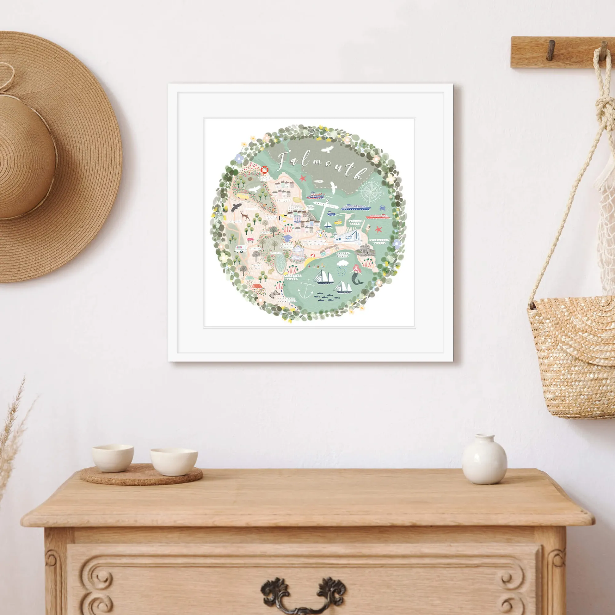Unframed Prints*Whistlefish Falmouth Map Medium Art Print