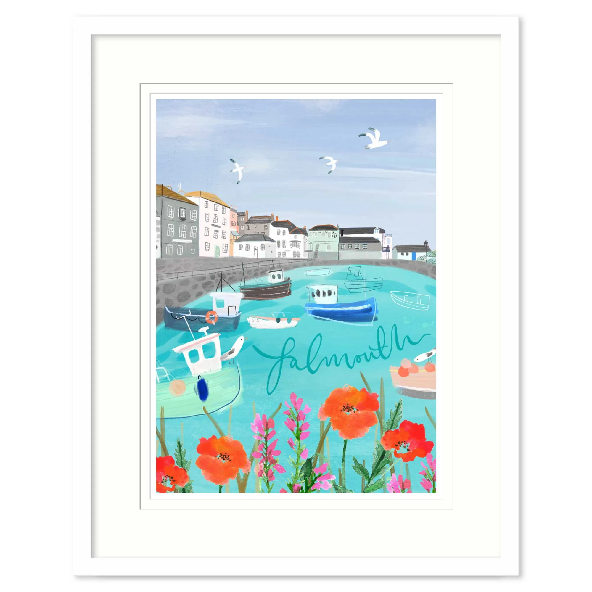 Falmouth|Cornwall*Whistlefish Falmouth Med Framed Print