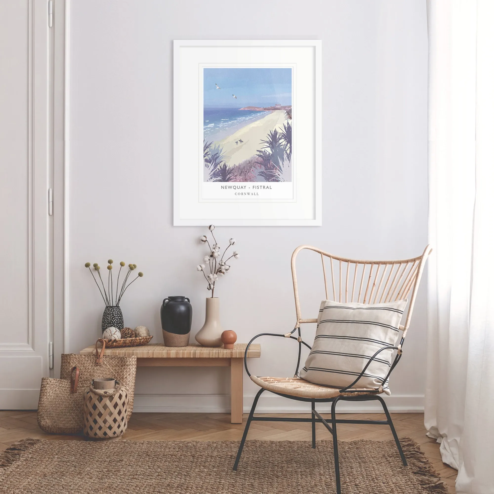 Unframed Prints*Whistlefish Fistral Beach Large Travel Art Print