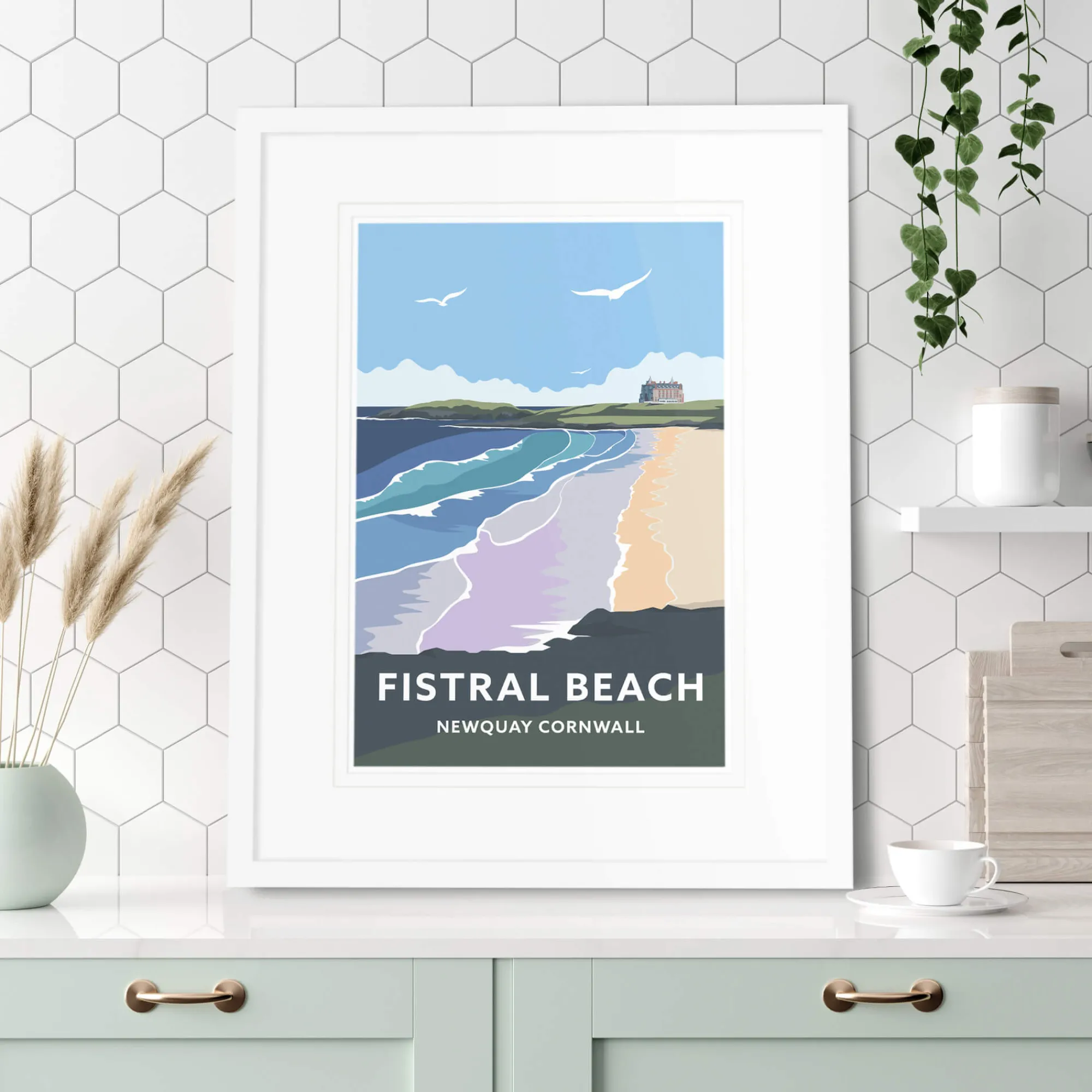 Unframed Prints*Whistlefish Fistral Beach Newquay Small Art Print
