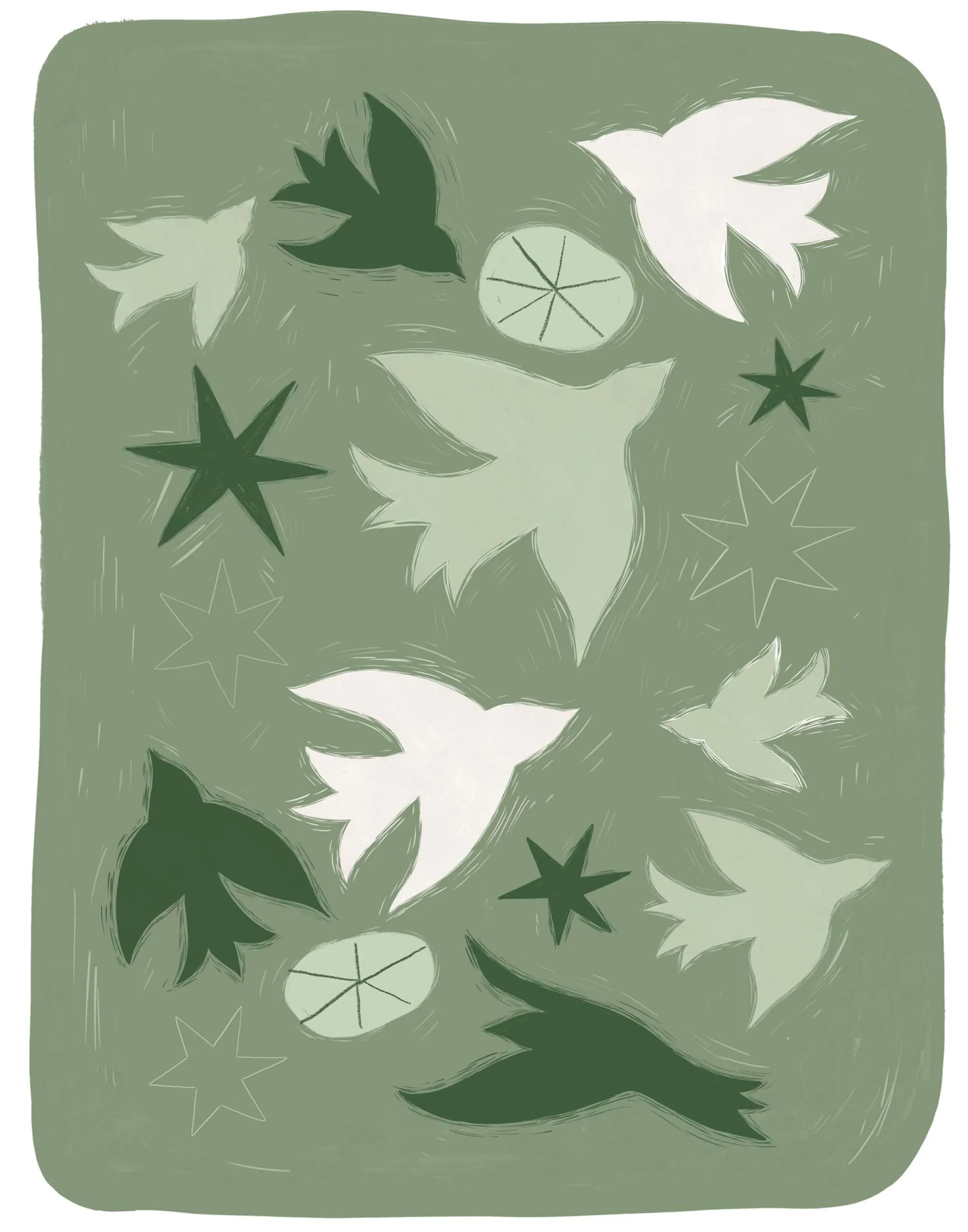 Unframed Prints*Whistlefish Flight of Leaves Art Print