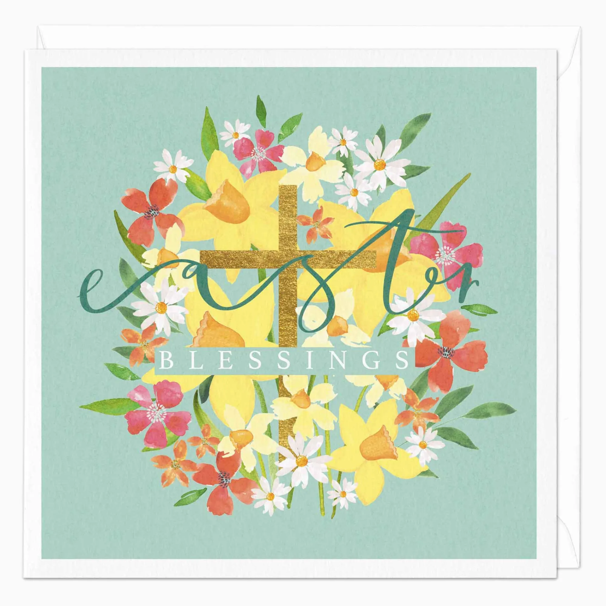 Easter*Whistlefish Floral Cross Easter Card