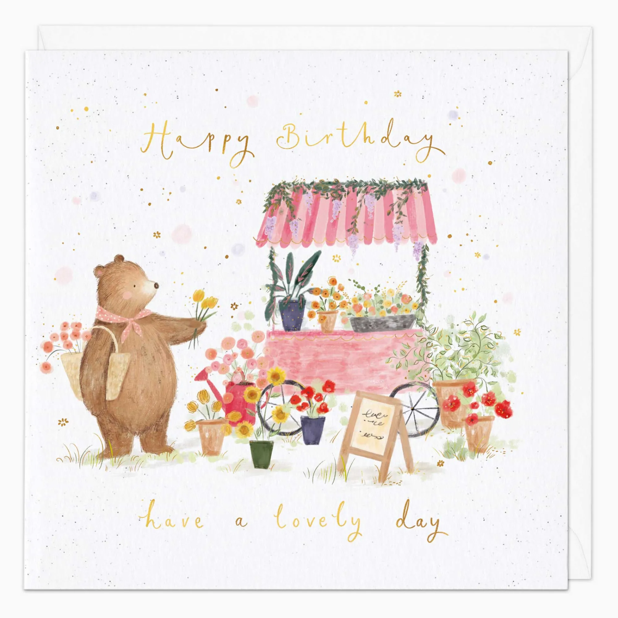 Birthday|For Children*Whistlefish Flower Market Bear Birthday Card