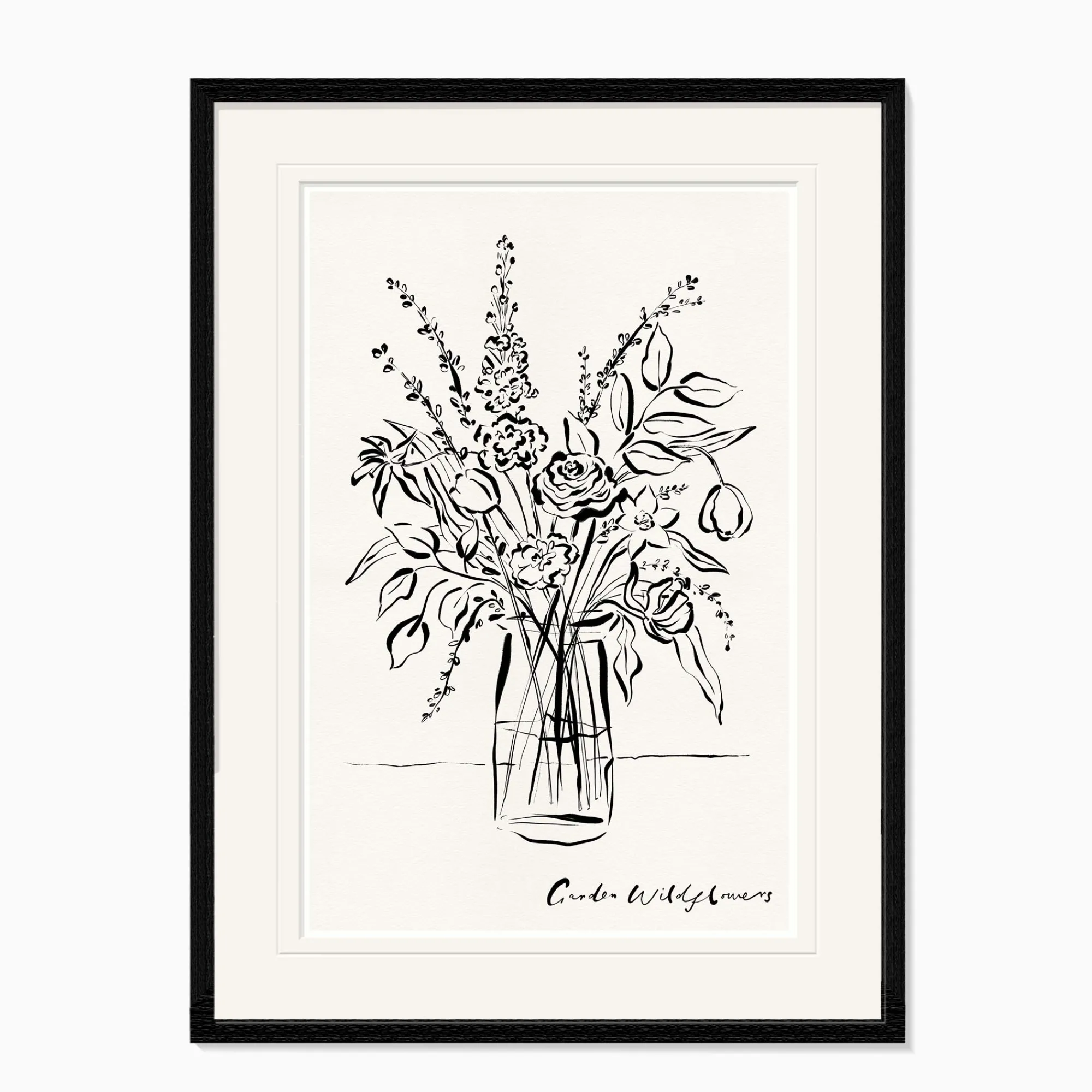 Inky Lines|Floral & Flowers*Whistlefish Flowers In A Vase Framed Print