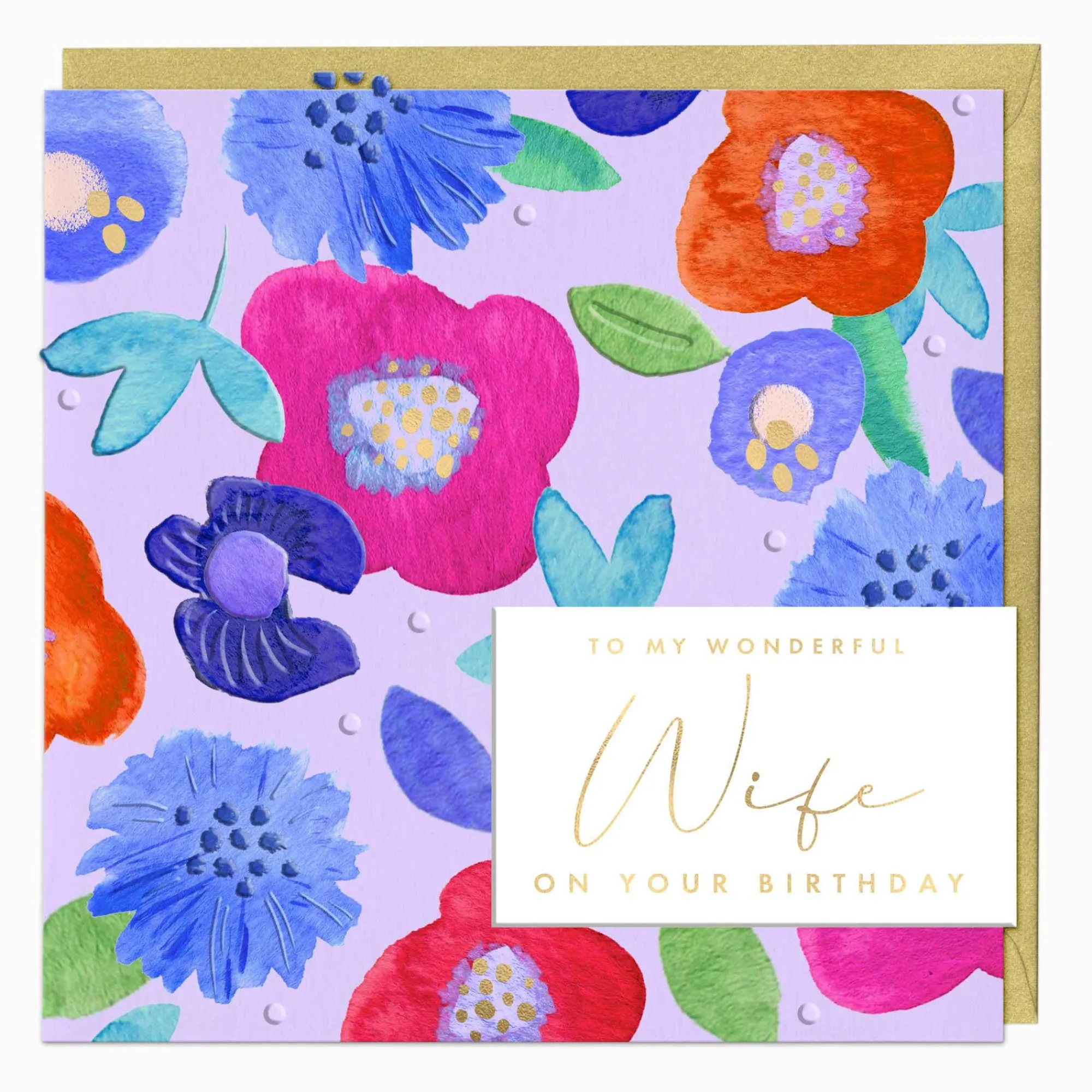 Birthday|For Relatives*Whistlefish Flowery Wife Birthday Card