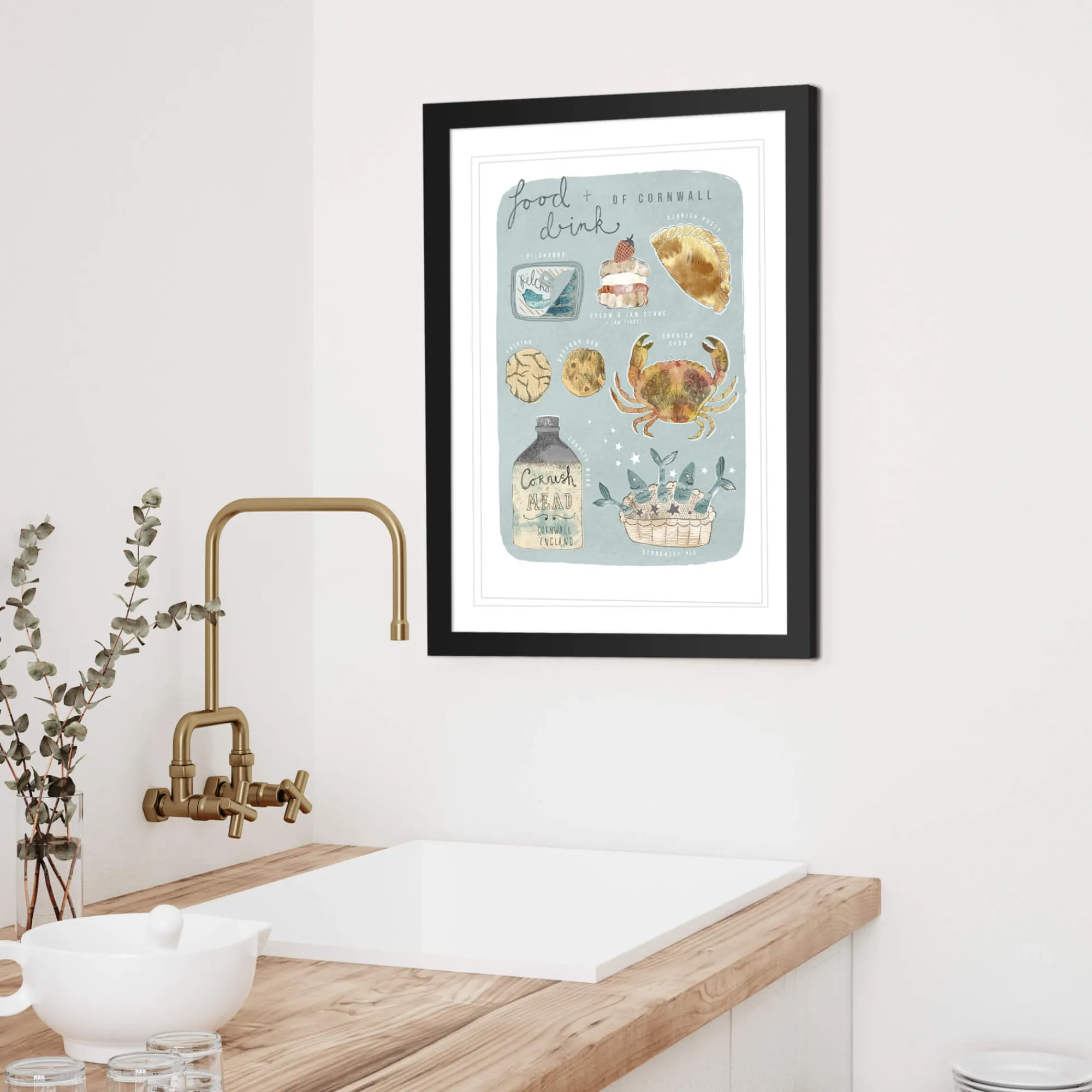 Cornwall|Framed Prints*Whistlefish Food & Drink Of Cornwall Framed Print