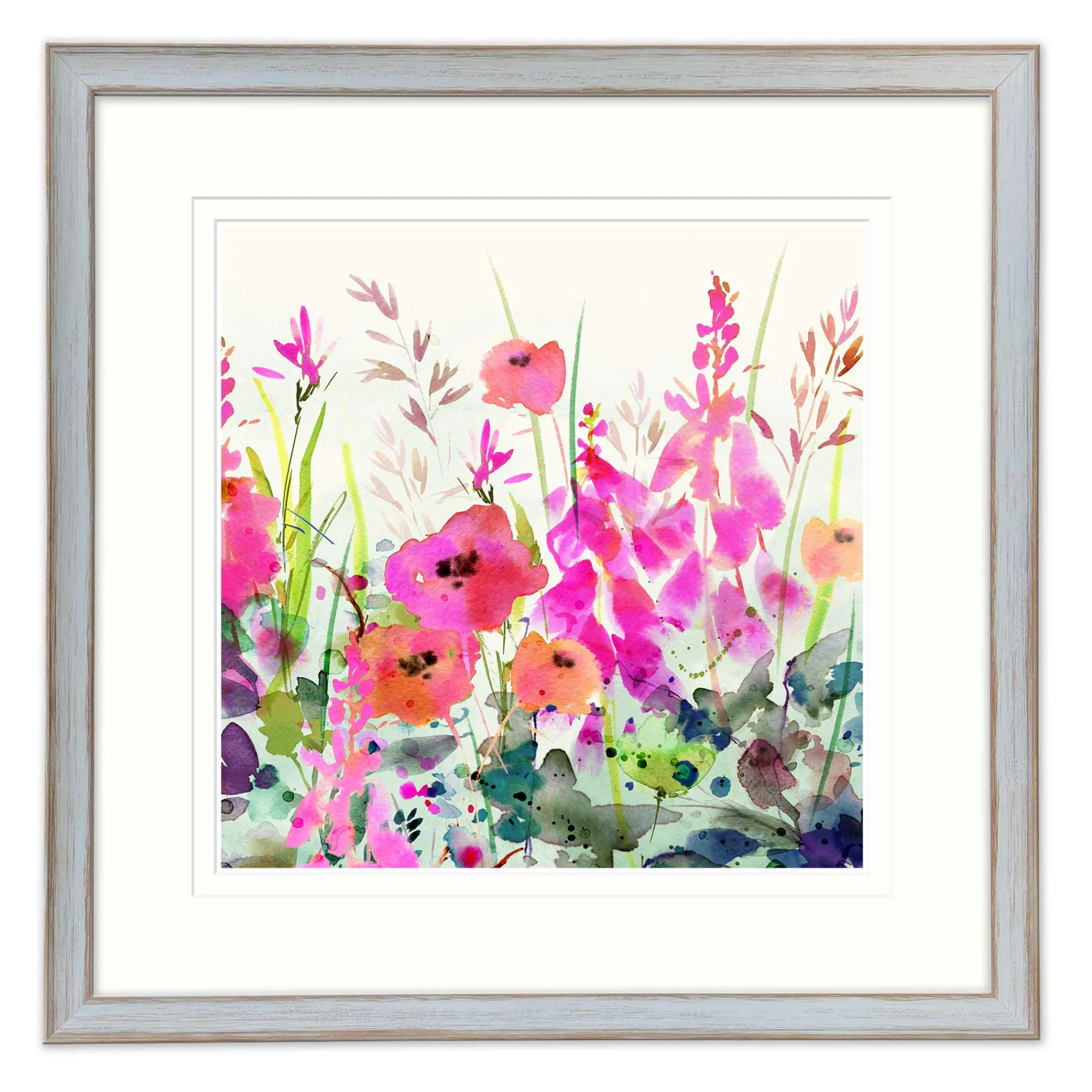 Floral & Flowers|Framed Prints*Whistlefish Foxglove & Poppy Large Framed Print