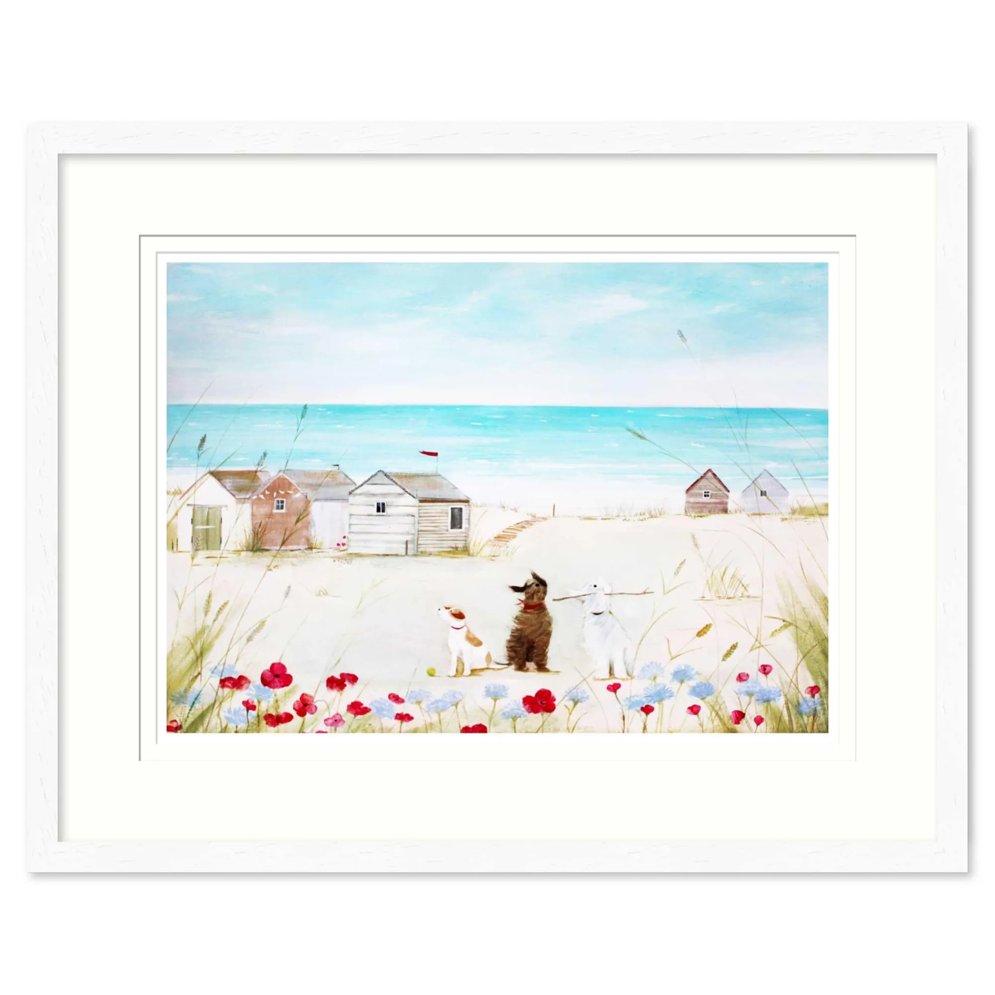 Floral & Flowers|Coastal Scenes*Whistlefish Fun In The Dunes Framed Print