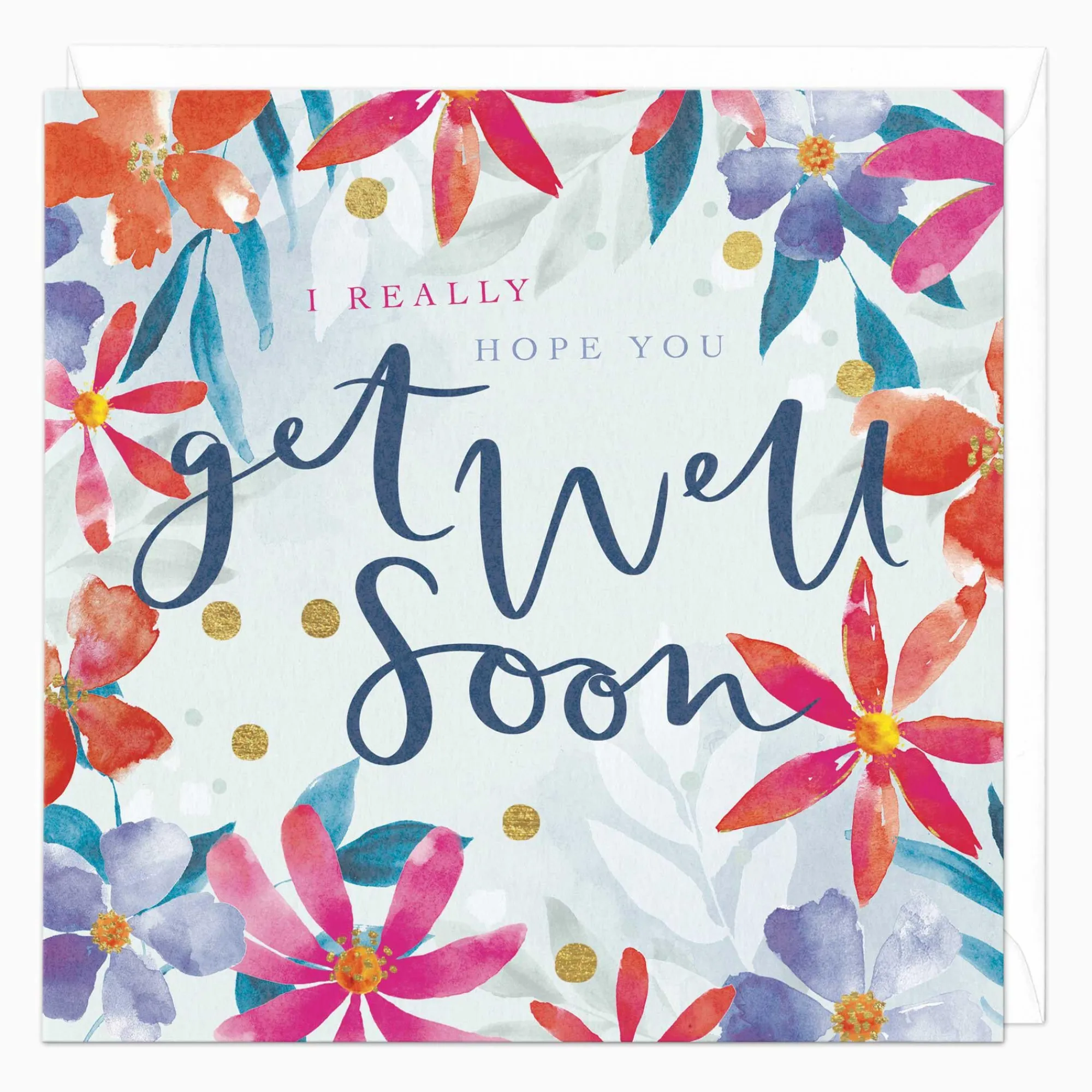 Just To Say|Get Well Soon*Whistlefish Get Well Soon Floral Burst Card