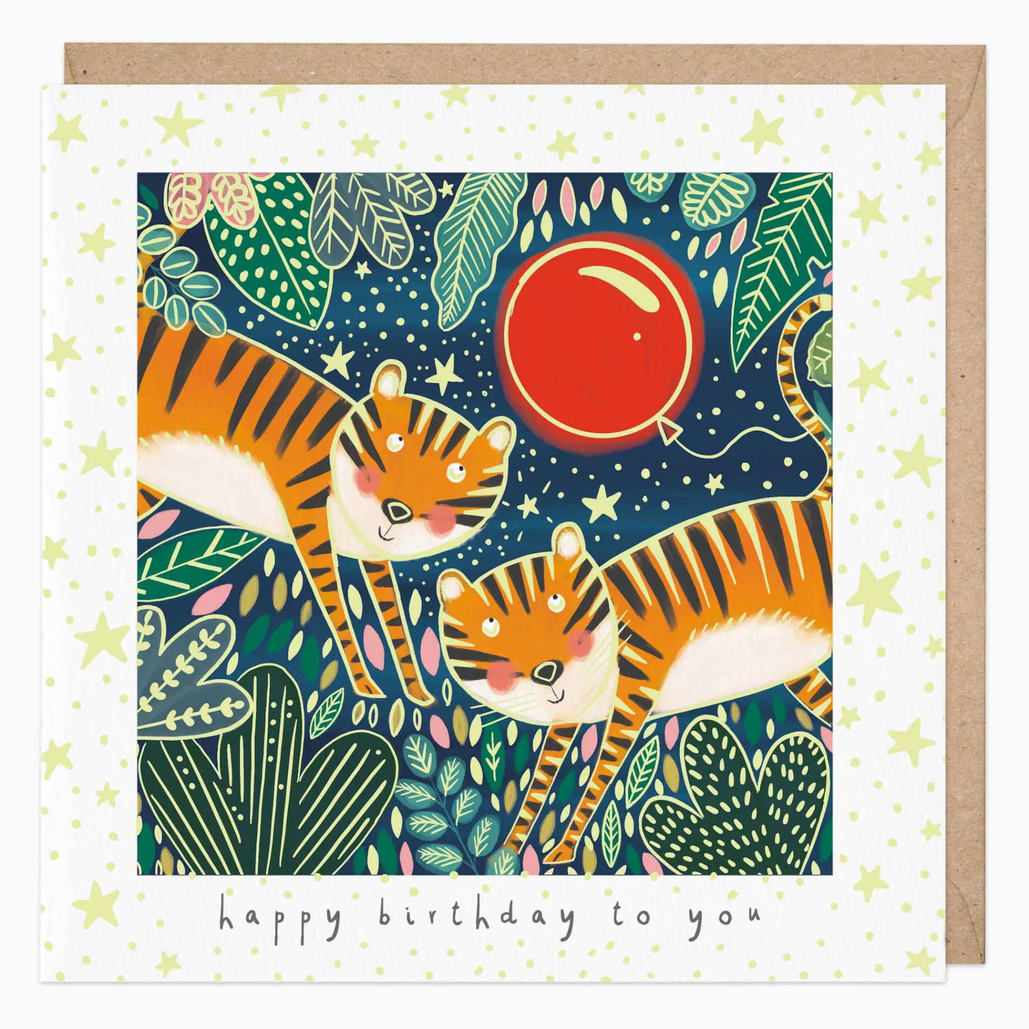 Birthday|For Children*Whistlefish Glow In The Dark Tigers Birthday Card
