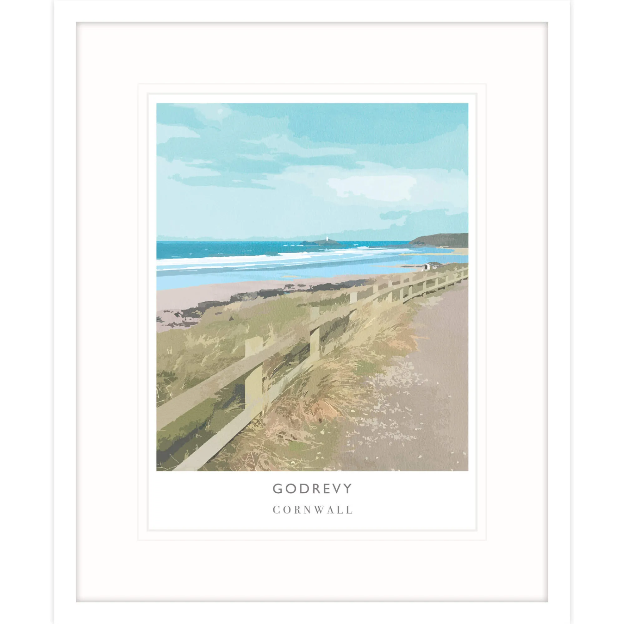 Travel|Framed Prints*Whistlefish Godrevy Framed Travel Print