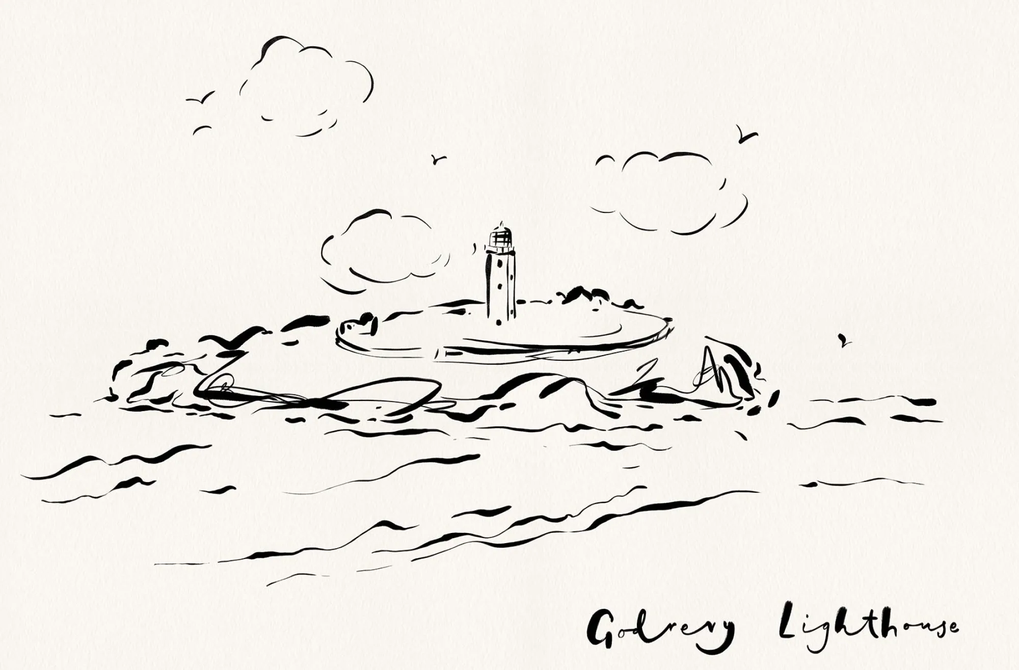 Unframed Prints*Whistlefish Godrevy Lighthouse Art Print