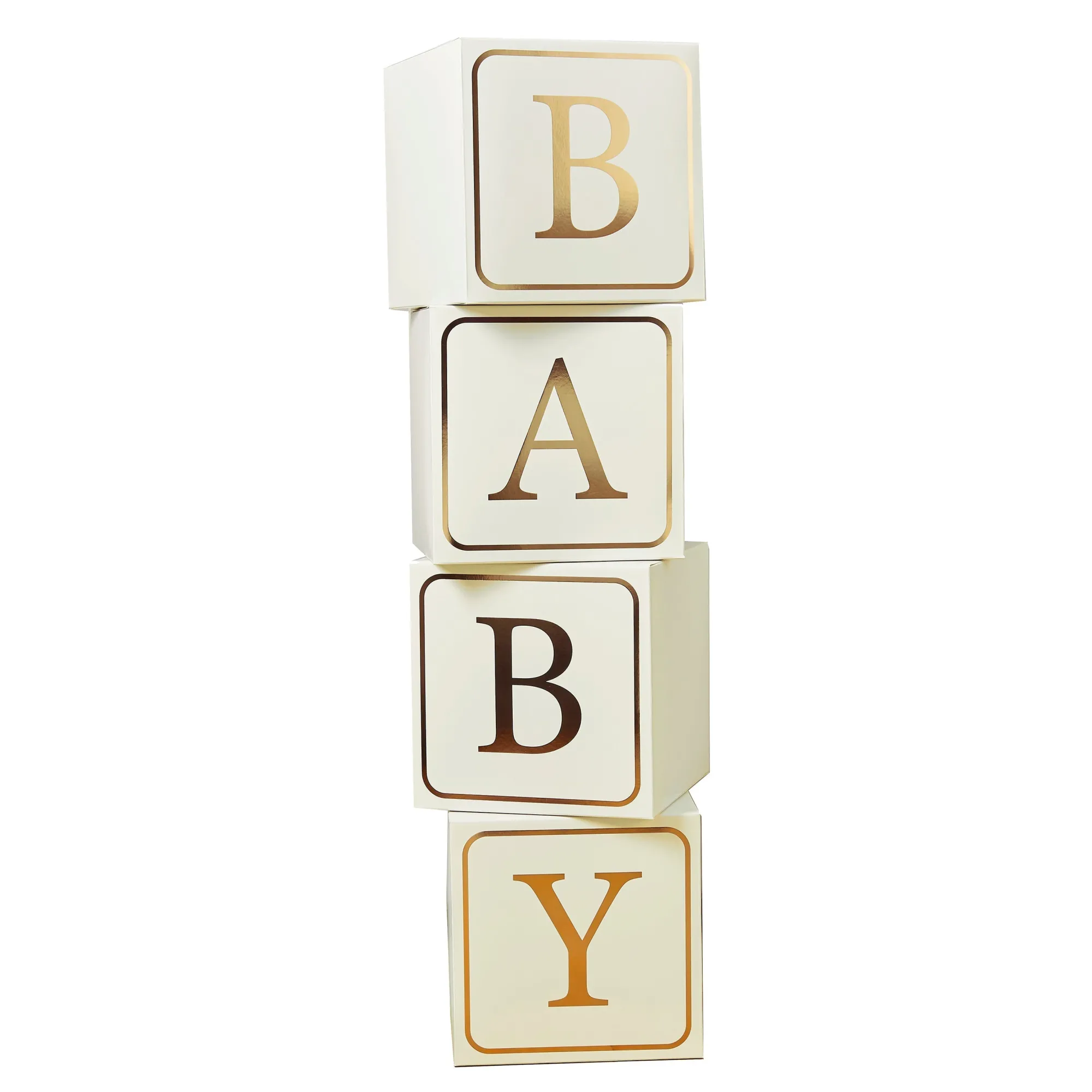 Decorations|Baby Shower*Whistlefish Gold 'Baby' Giant Blocks 4pcs