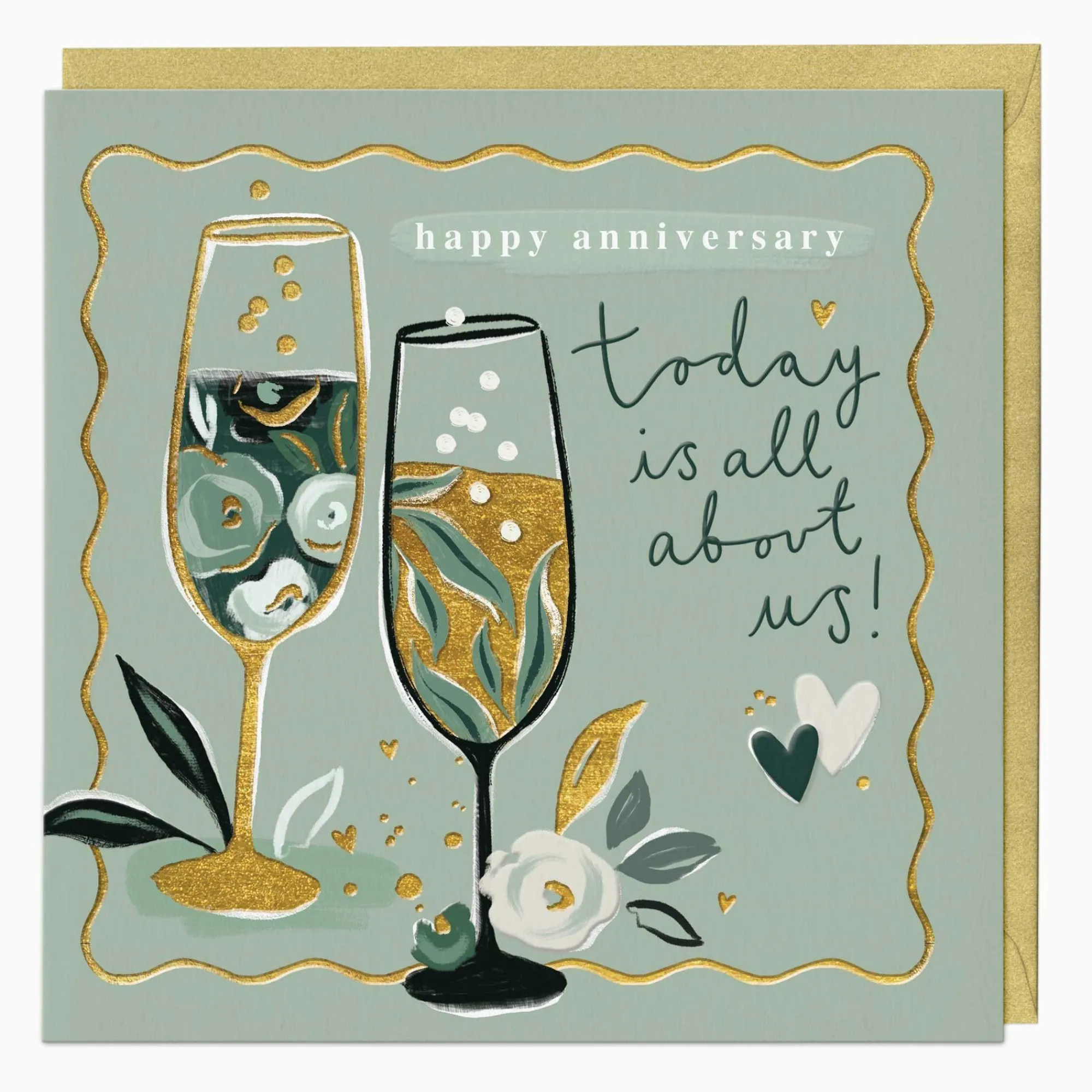 Anniversary*Whistlefish Golden Flutes Anniversary Card