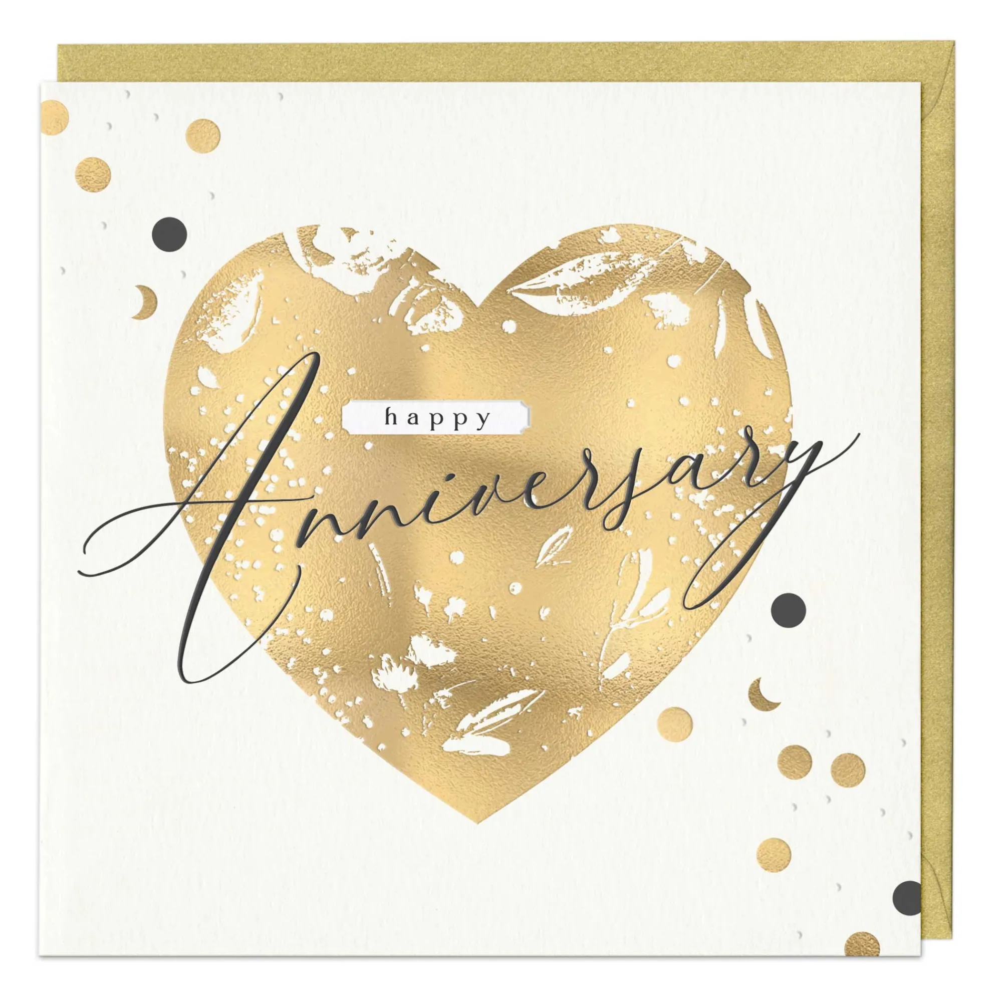 Anniversary*Whistlefish Golden Heart Anniversary Luxury Card