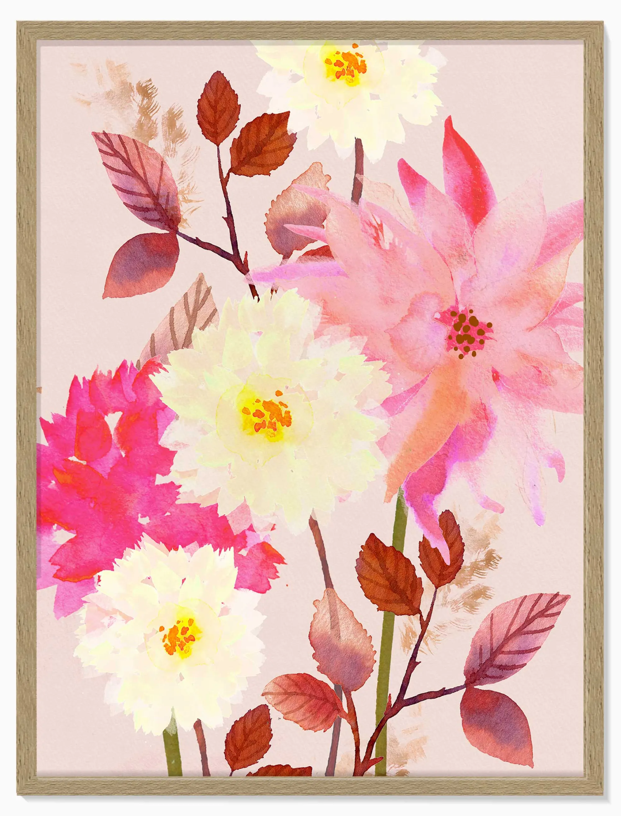 Floral & Flowers|Framed Prints*Whistlefish Golden Petal Whisper Large Framed Print