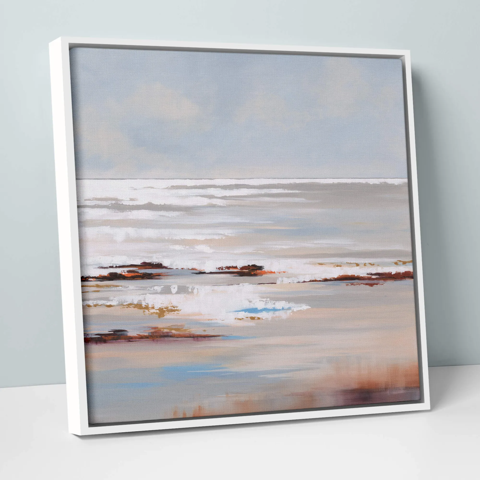 Coastal Scenes|Framed Canvas*Whistlefish Golden Surf Large Framed Canvas