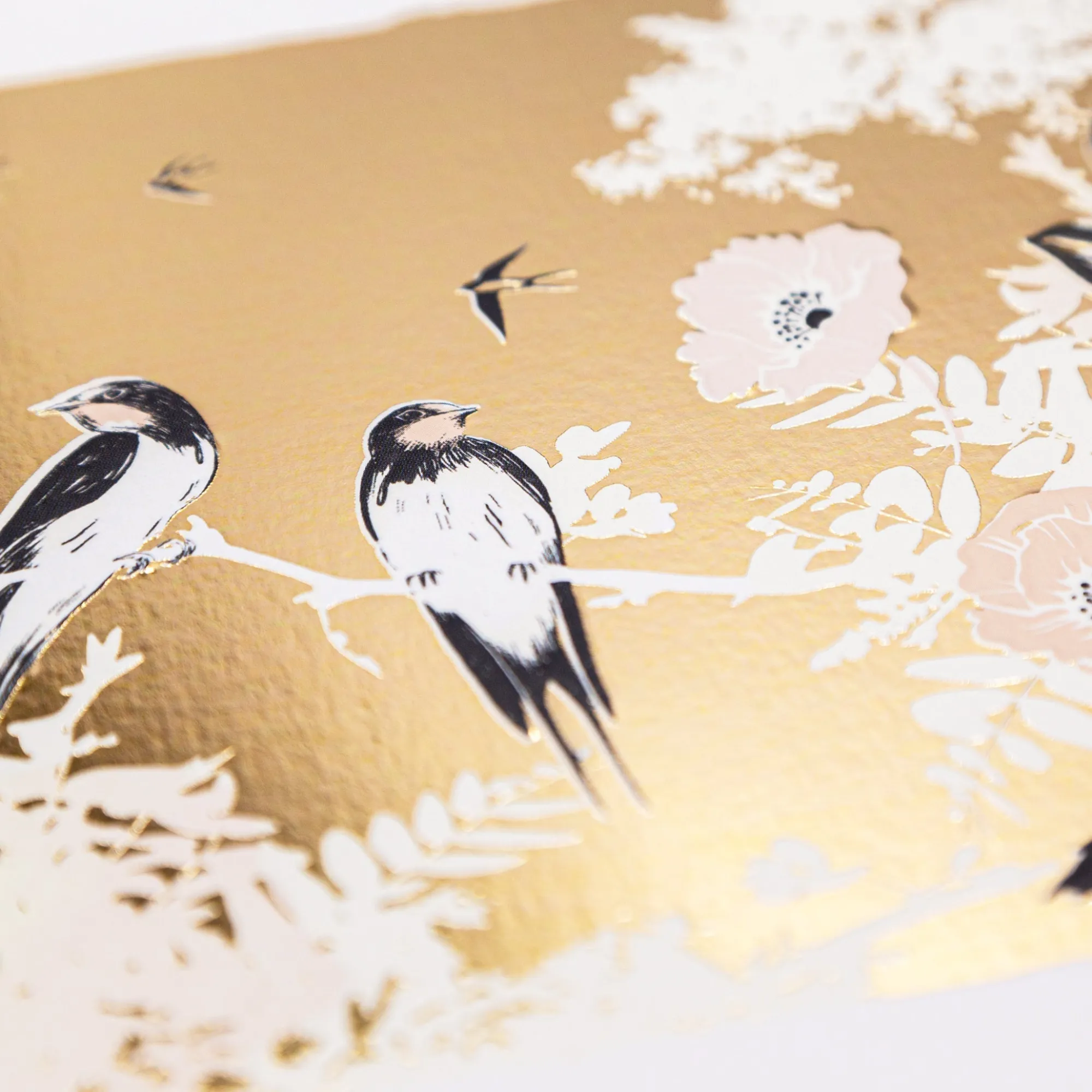 Thank You|Leaving & Retirement*Whistlefish Golden Swallows Just to Say Luxury Card
