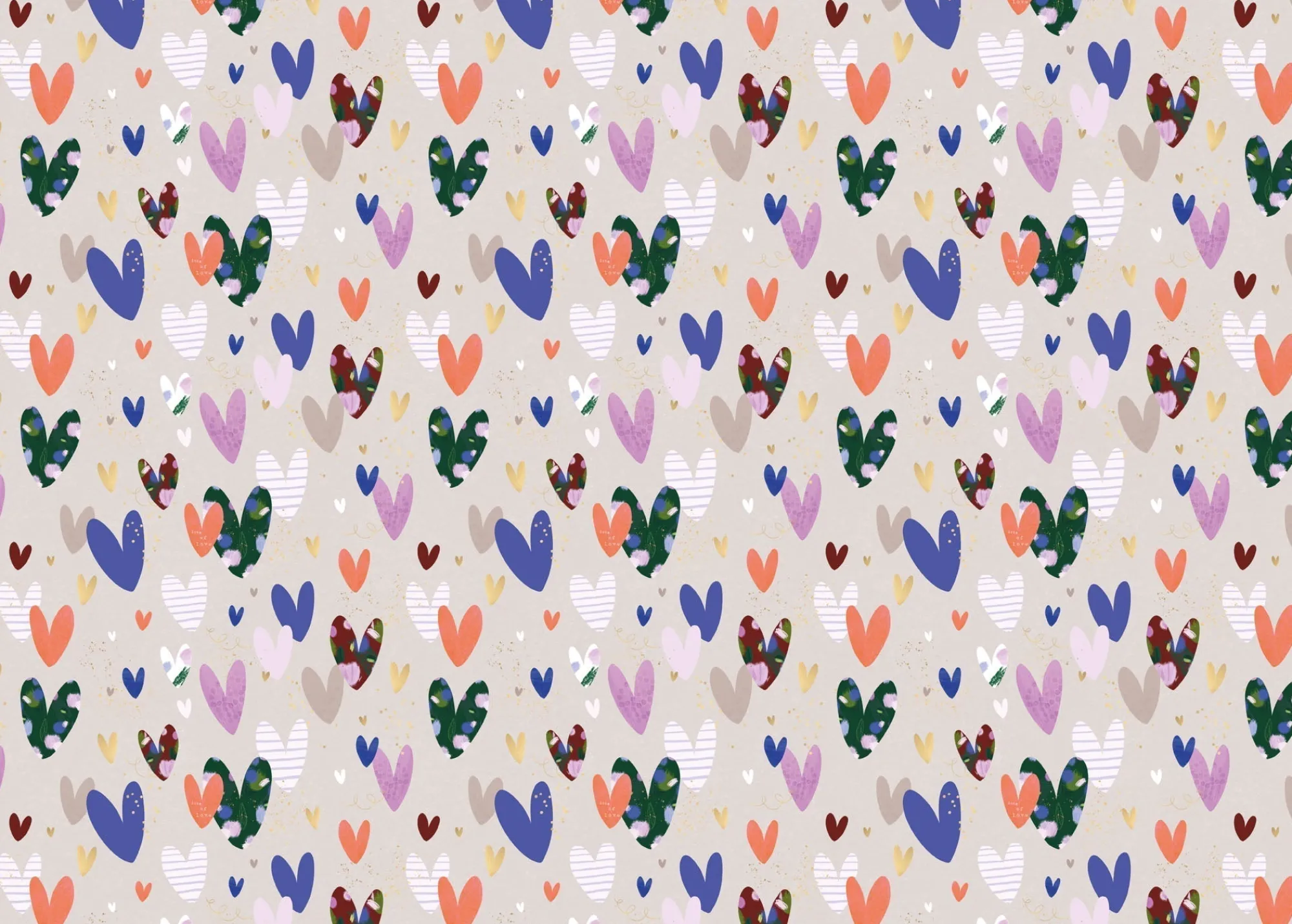 Gift Wrap|Birthday*Whistlefish Grey Heart Wrapping Paper
