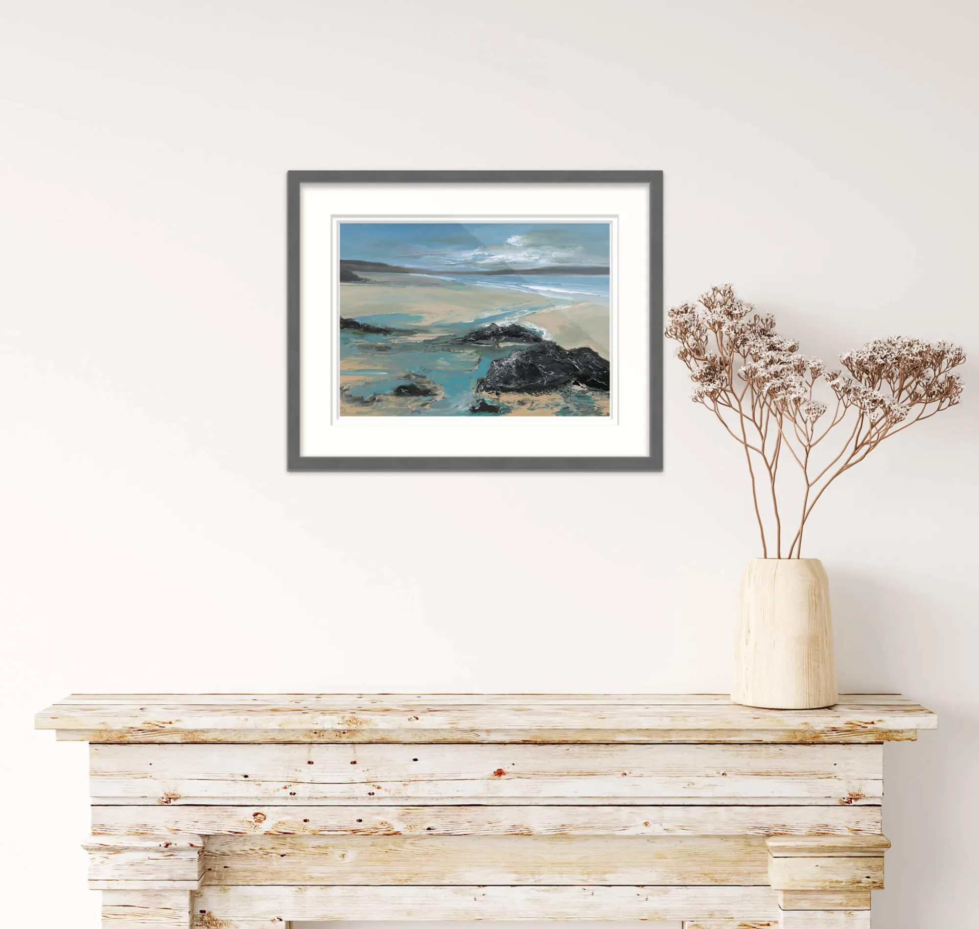 Cornwall|Coastal Scenes*Whistlefish Gwithian Rockpool Framed Print