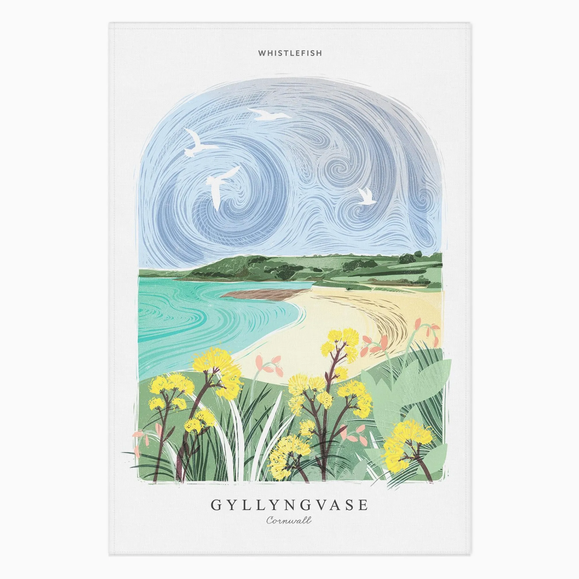 Under £20|Under £10*Whistlefish Gyllyngvase Arched Lino Tea Towel