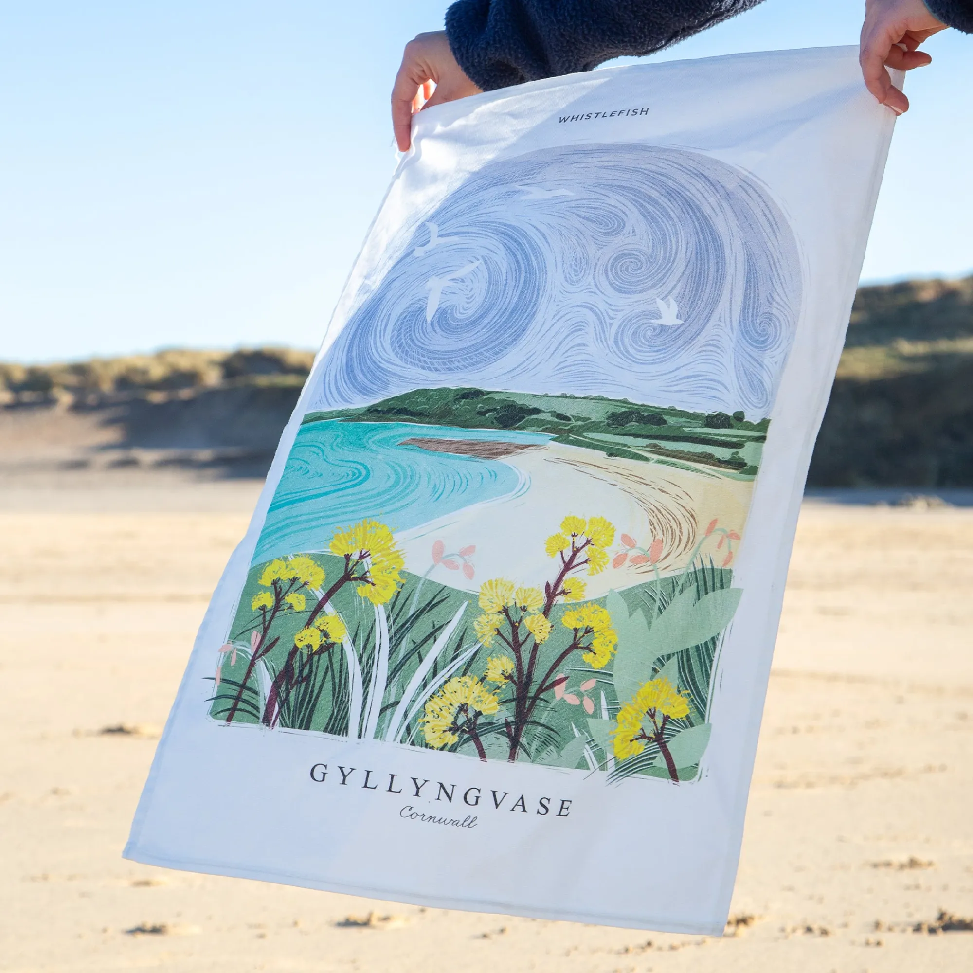 Under £20|Under £10*Whistlefish Gyllyngvase Arched Lino Tea Towel