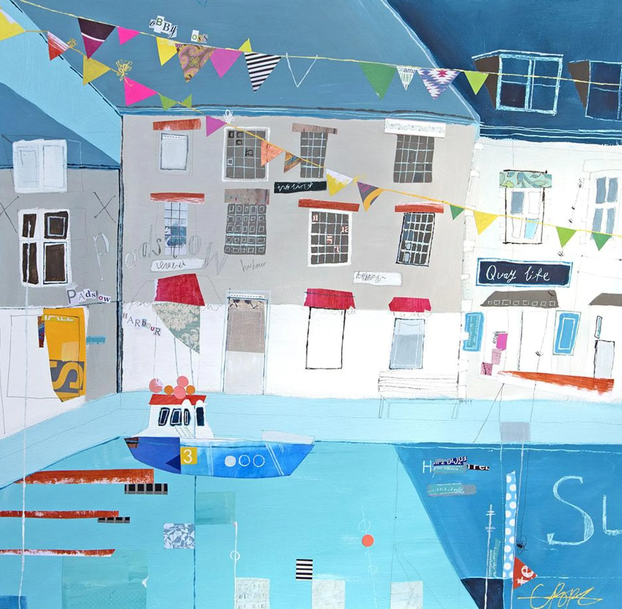 Unframed Prints*Whistlefish Harbour Life Padstow Art Print