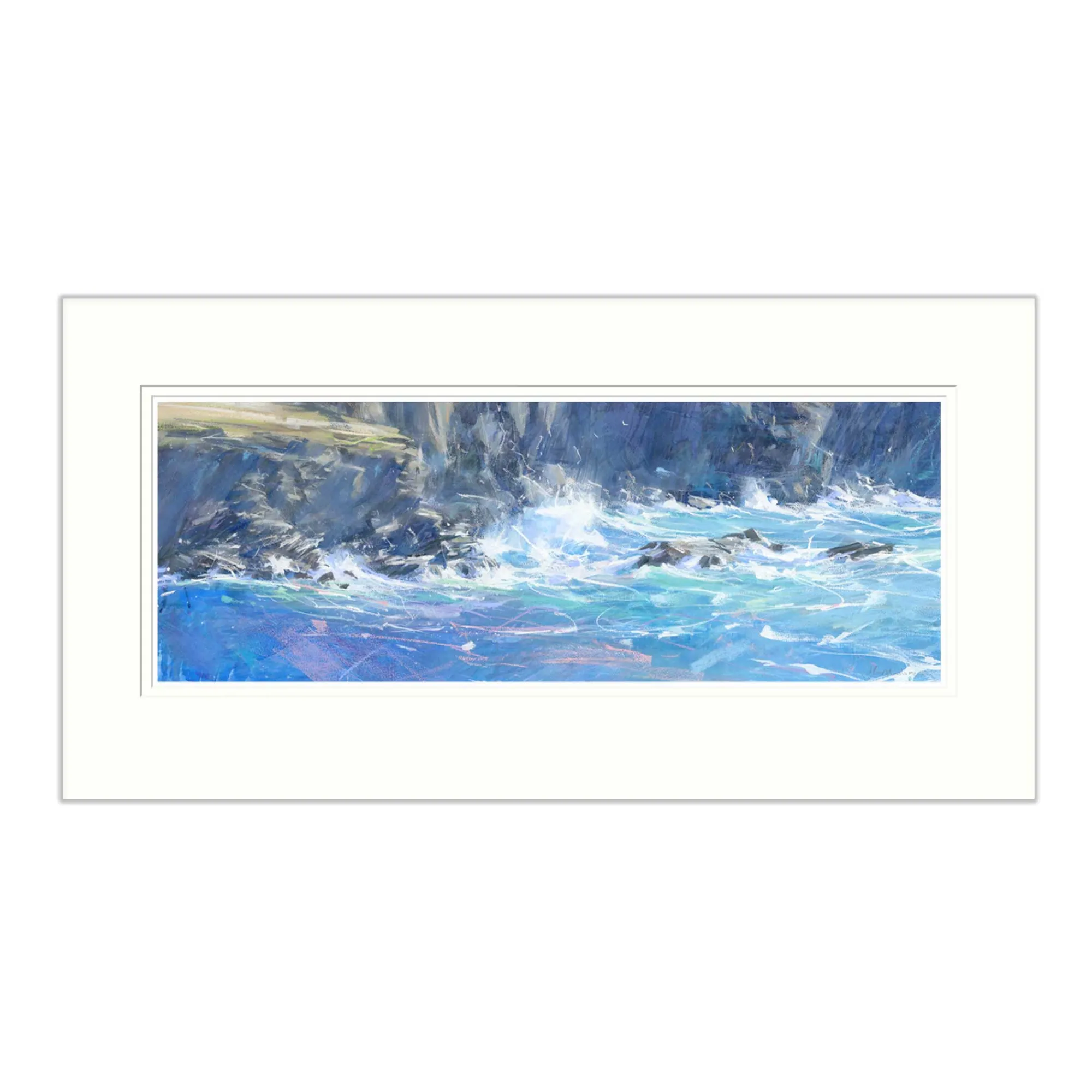 Mounted Prints*Whistlefish Heavy Sea In The Cove Mounted Print