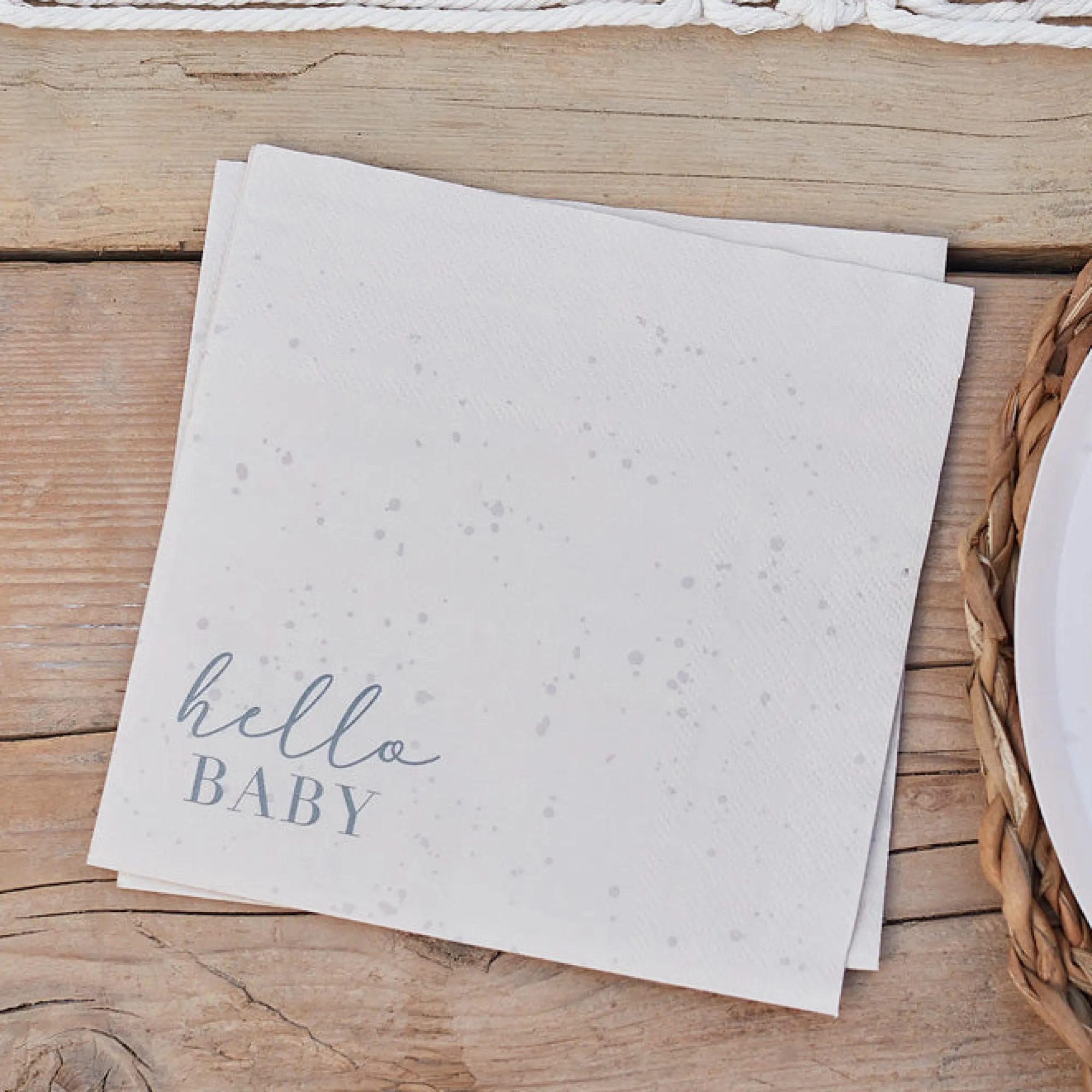 Baby Shower*Whistlefish Hello Baby Speckle Napkins