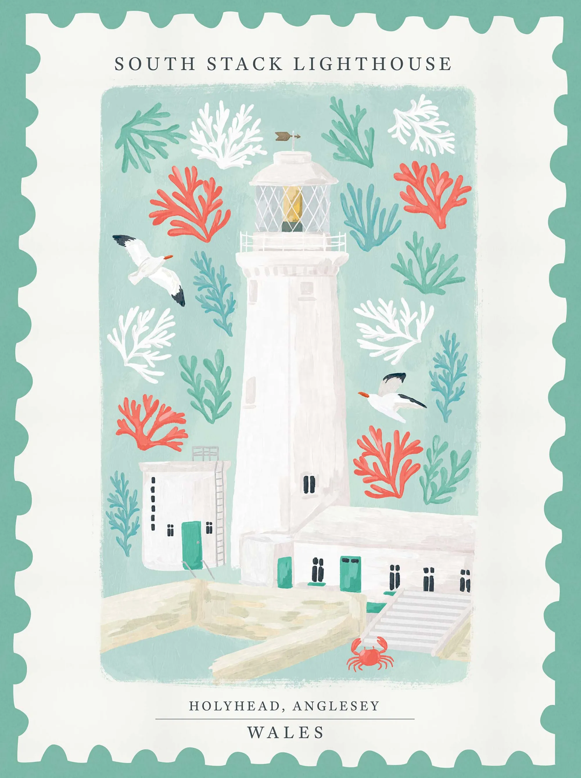 Unframed Prints*Whistlefish Holyhead Stamp Large Art Print