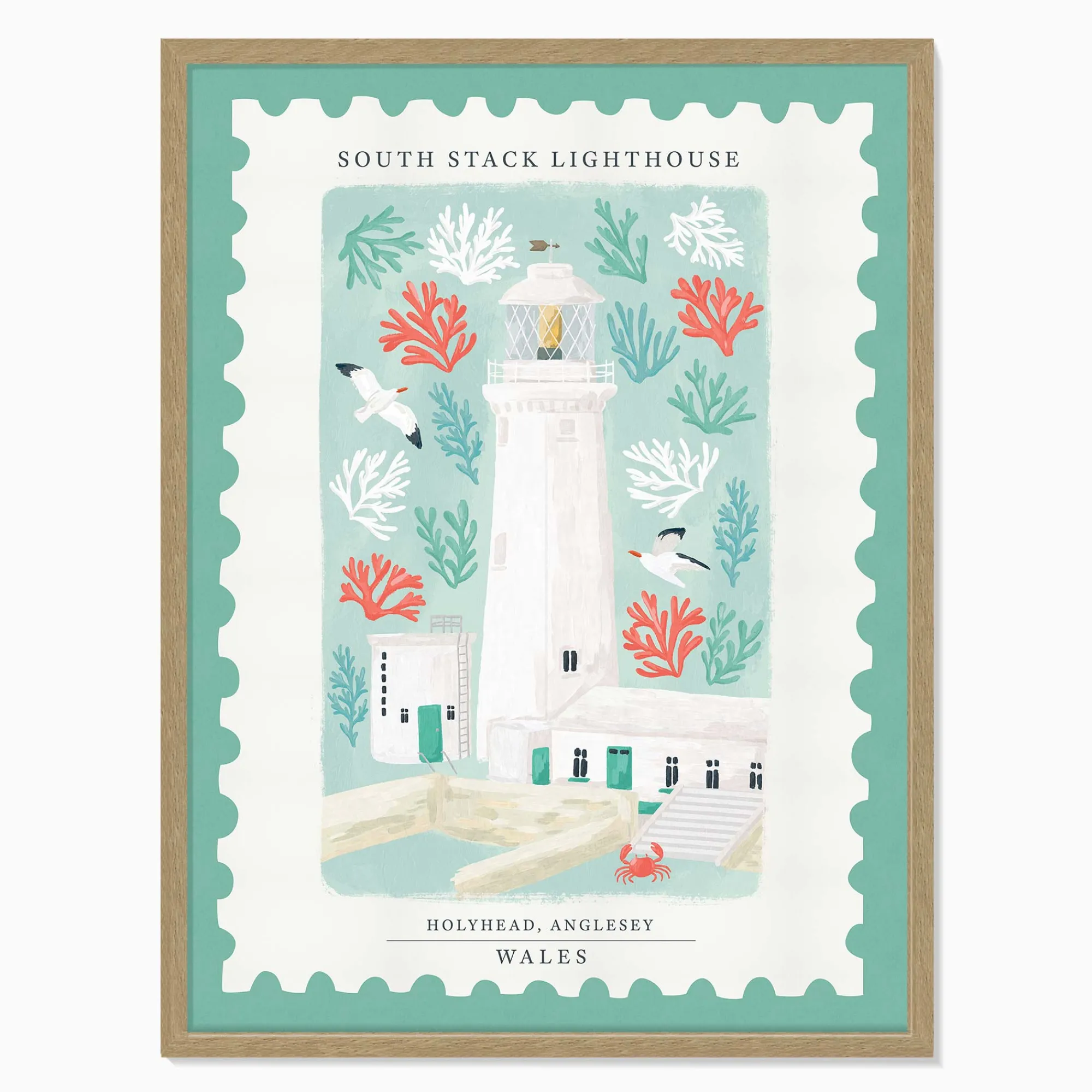 Animal|Framed Prints*Whistlefish Holyhead Stamp Large Framed Print