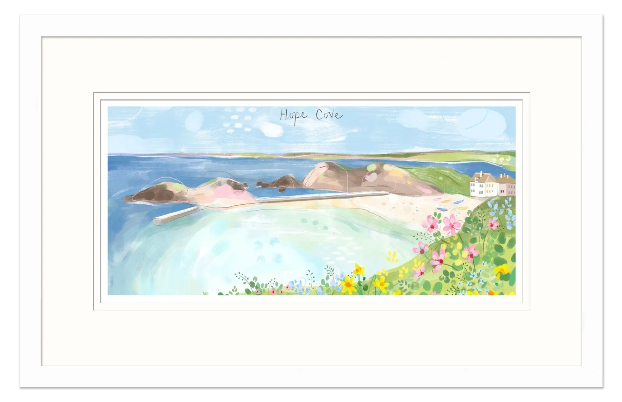 Devon|Travel*Whistlefish Hope Cove Small Framed Print