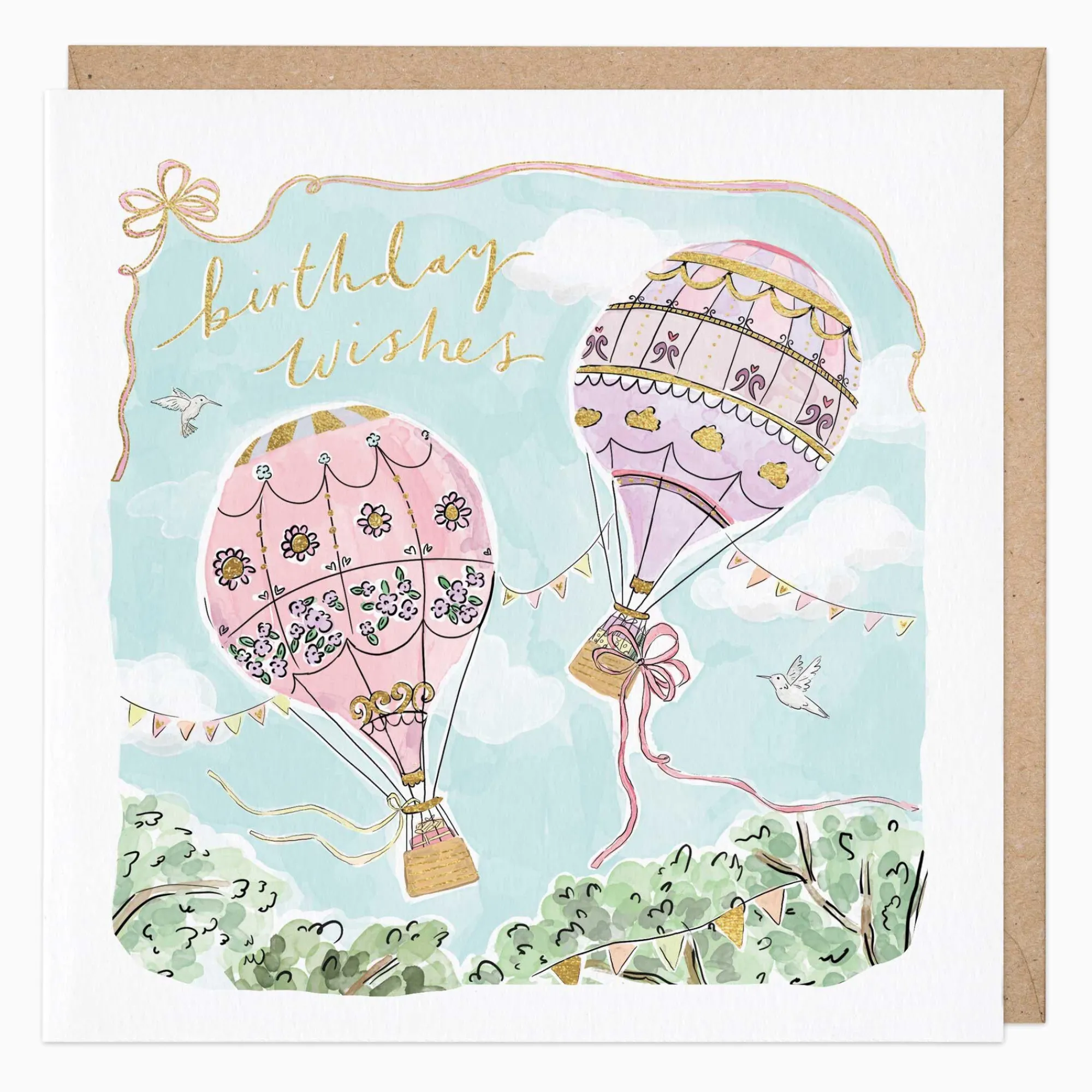 Birthday*Whistlefish Hot Air Balloons Birthday Card